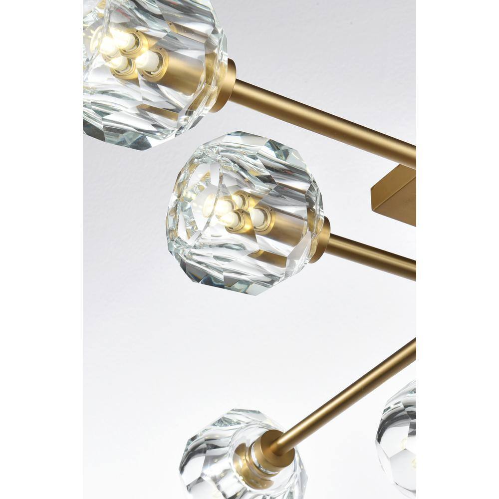 Alt View 2. Elegant Lighting - Eren 31 inch Flush Mount in Satin Gold - Satin Gold.
