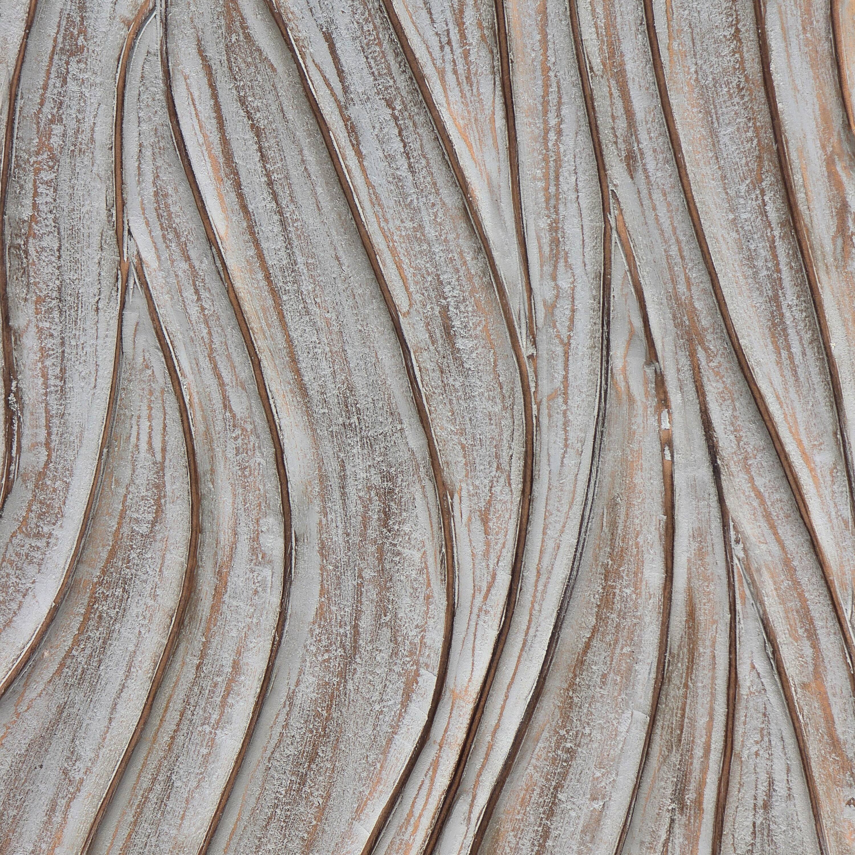 Alt View 3. Manhattan Lane - 2pc Wood Wall Art Panels | 16x48 Inch Abstract Geometric and Wave Pattern Décor - Distressed Gray.