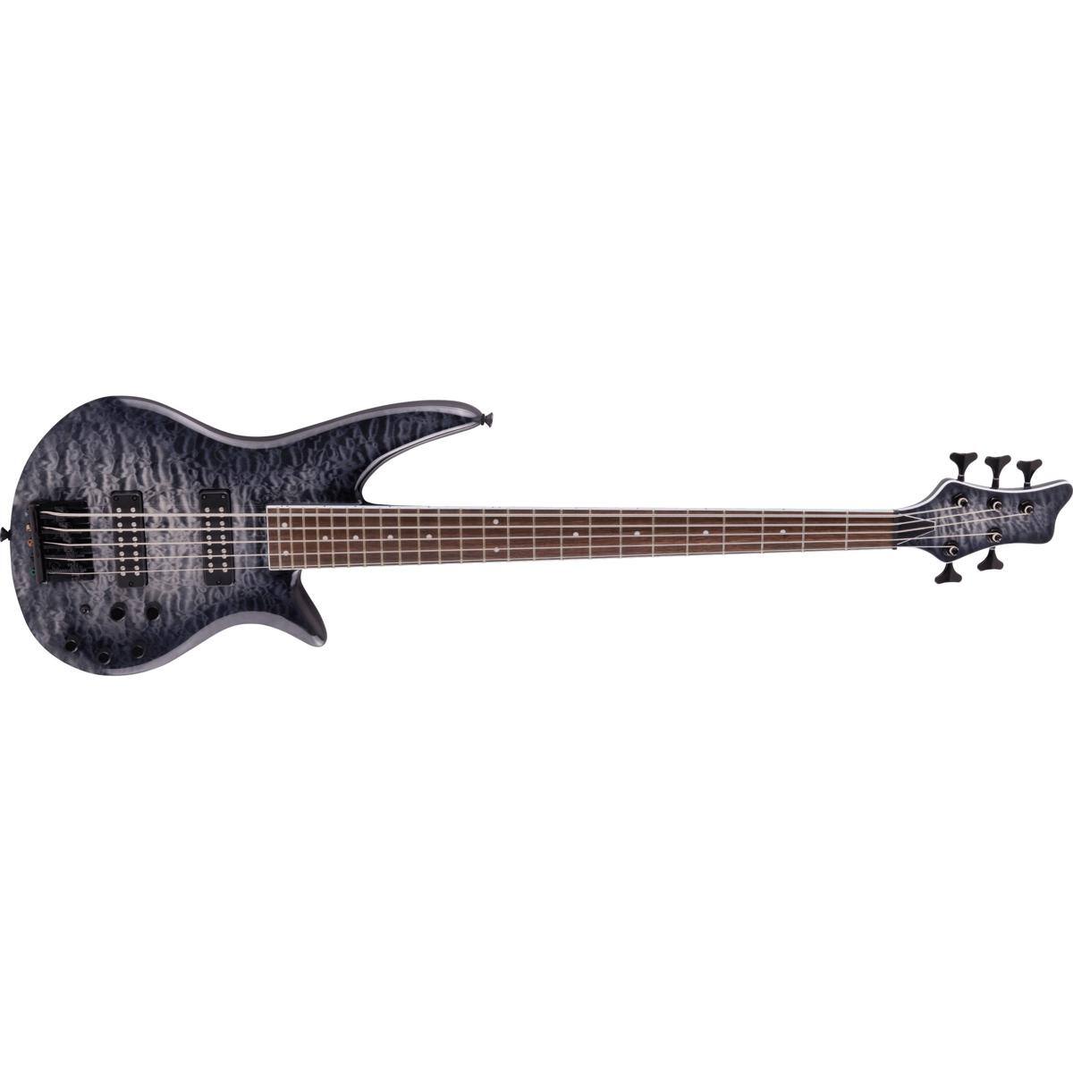 Alt View 4. Jackson - Jackson X Spectra Bass SBXQ V 5-String Electric Guitar, Black Burst.