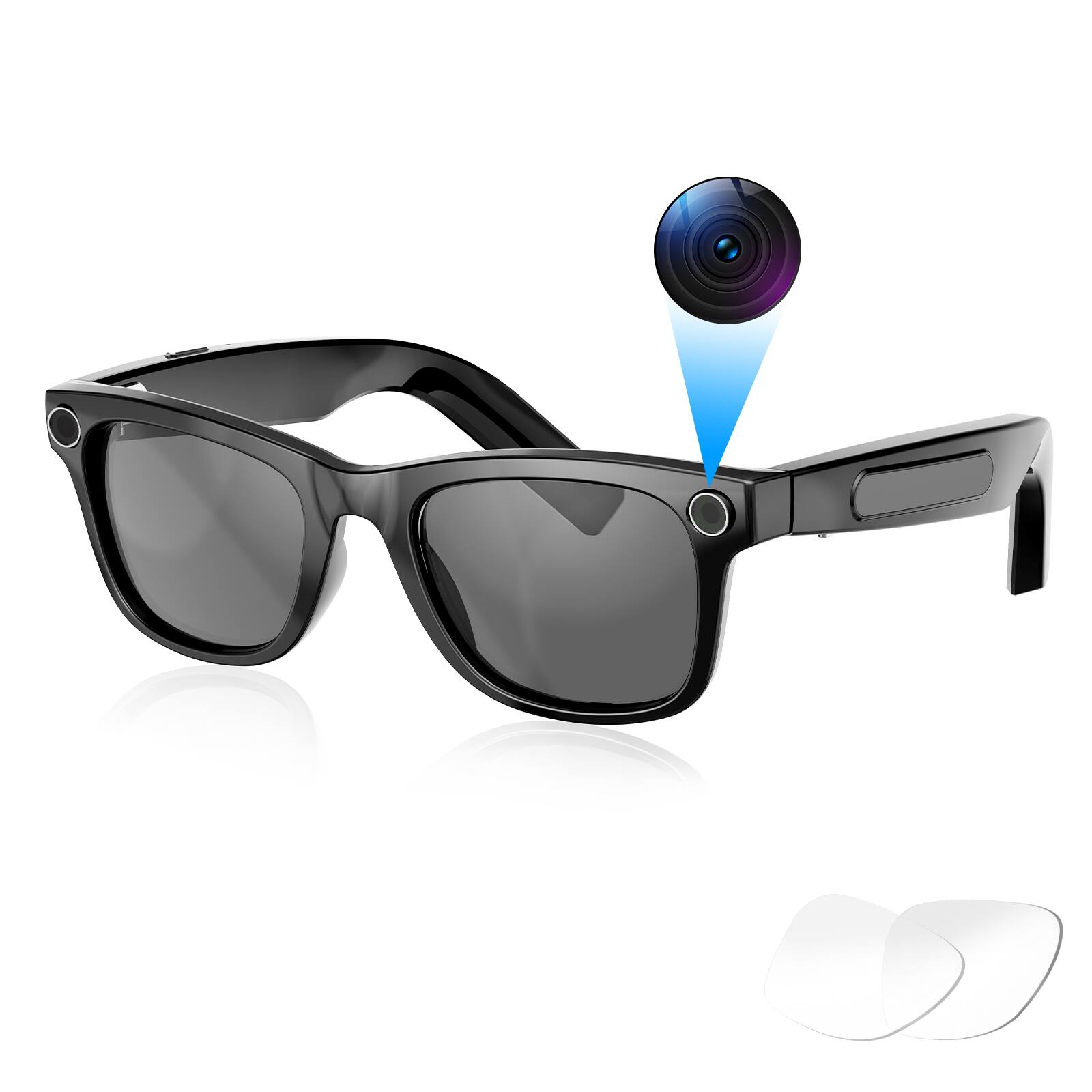 Skanty Furniture - AI Smart Glasses,Smart Glasses with Camera and Bluetooth,AI Glasses for Calls & Music,Smart Translation Glasses - Black