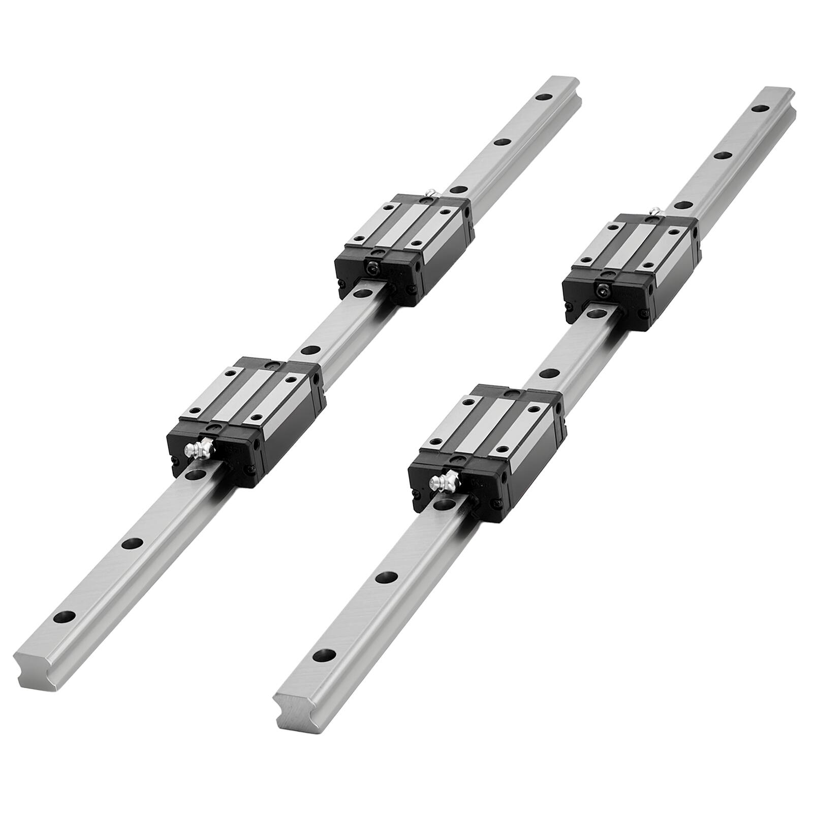 Alt View 5. VEVOR - Linear Rail Guide Kit, HGR20, 2PCS 600 mm (23.62 inch) Linear Rails and 1PCS Ball Screw, 4PCS Slide Blocks - Silver.