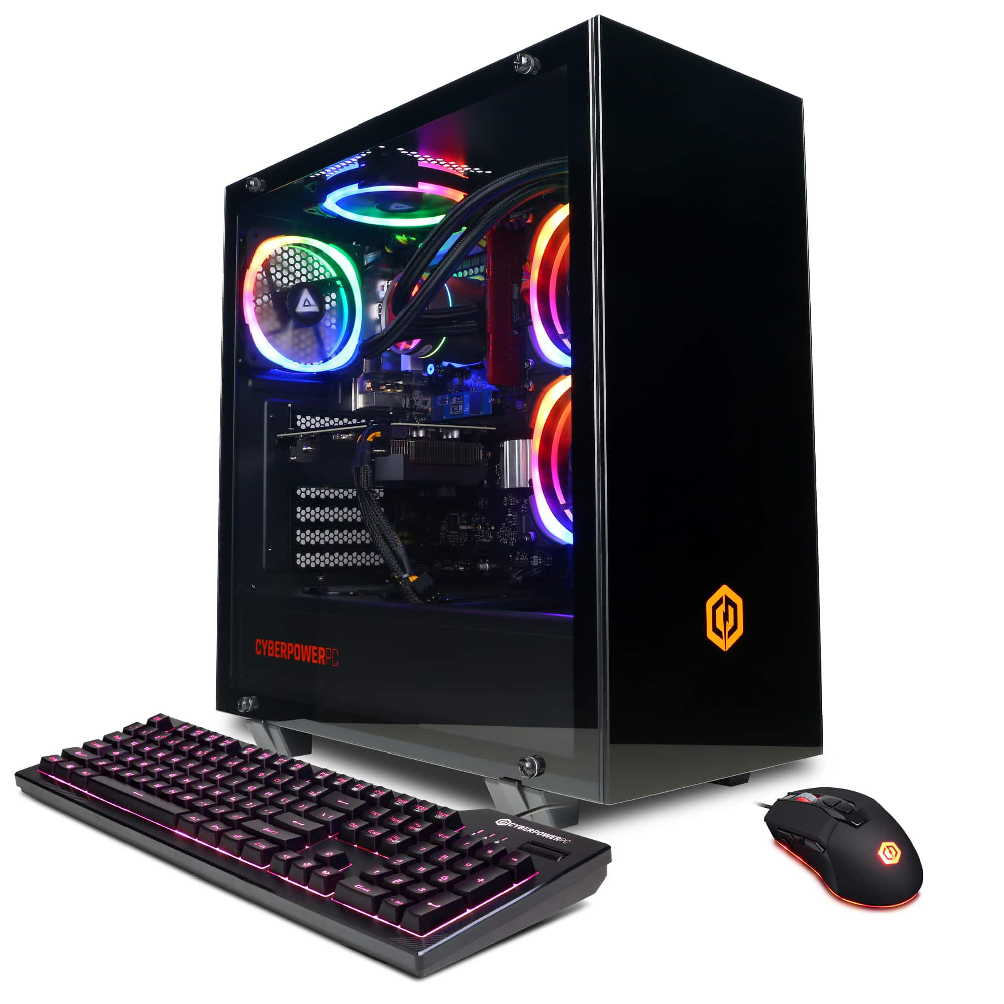 Front. CyberPowerPC - Gamer Xtreme Desktop - Intel Core i7-13700KF - 16GB Memory - NVIDIA GeForce RTX 3060 Ti -1TB HDD + 1TB SSD - Black.
