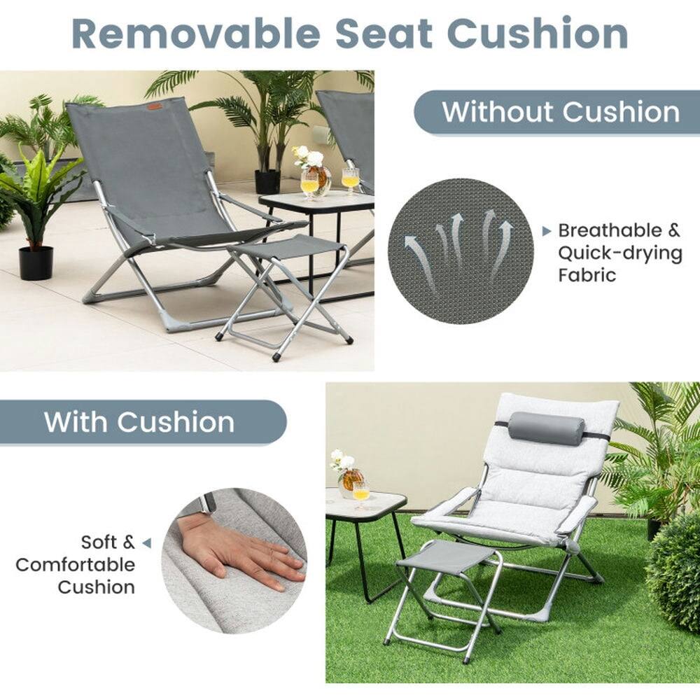 Removable Seat Cushion

Without Cushion
- Breathable & Quick-drying Fabric

With Cushion
- Soft & Comfortable Cushion