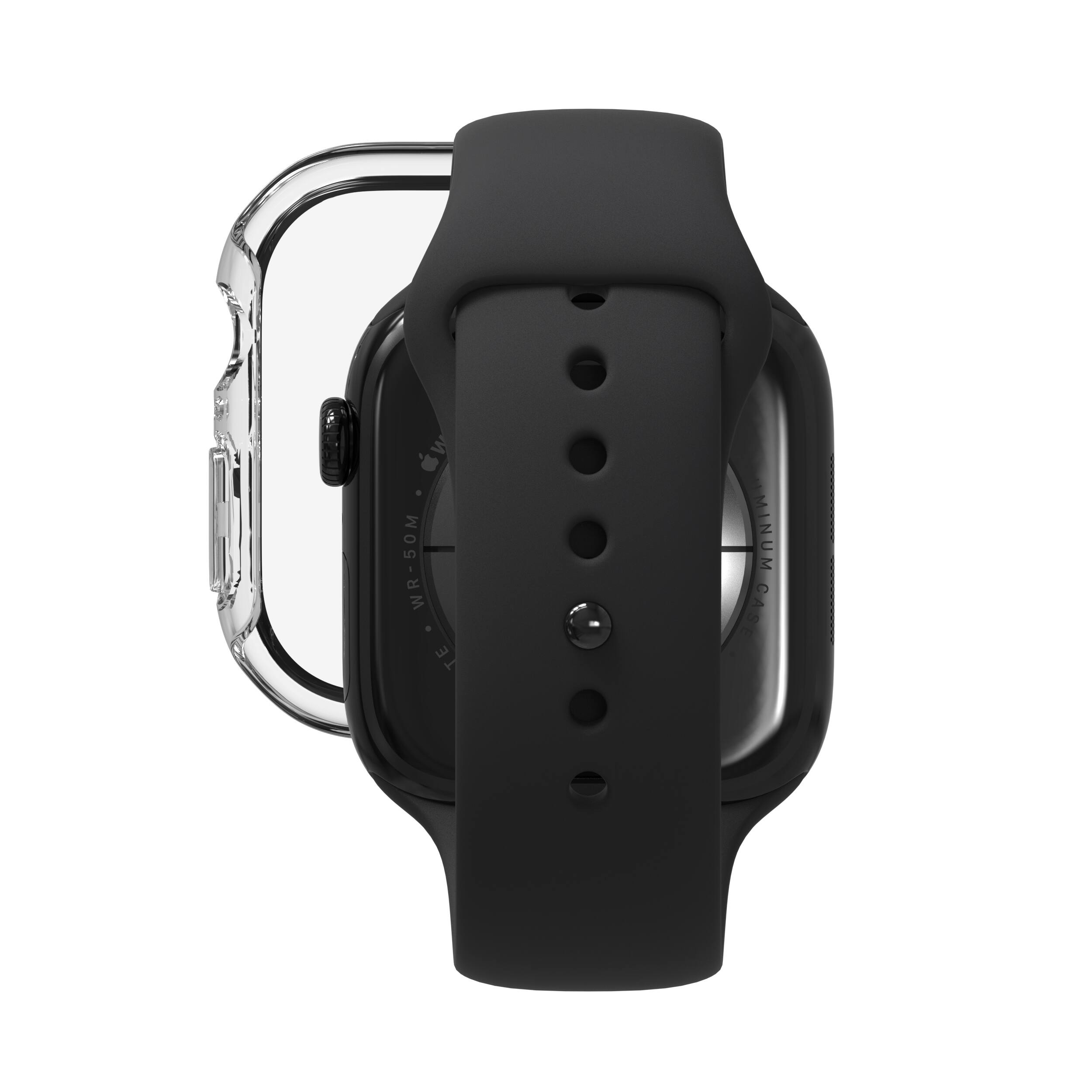 The text on the image reads "M 50M WR-50M WR TE E MINUM CASE." This text is not grouped correctly and needs to be rearranged. The correct grouping would be "M 50M WR-50M WR TE E MINIMUM CASE."