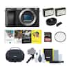 The image features a Sony camera and its accessories, including a bag, a tripod, and a memory card. There are also books and manuals related to the camera and its use. The items are arranged in a grid pattern, showcasing the various components and their functions.