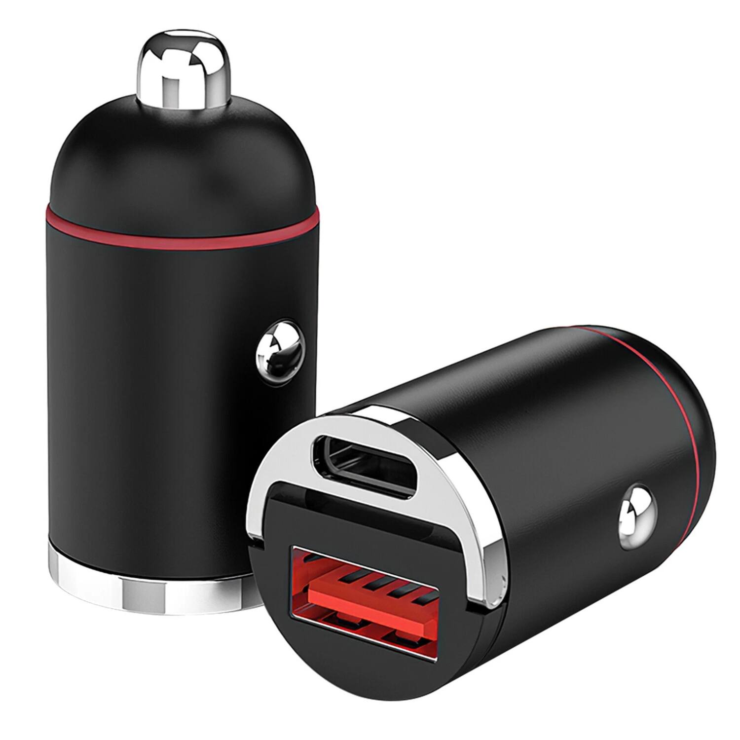 Angle. Home Collection - 100W USB-C Car Charger, Dual Port Fast Charging Adapter - Black.