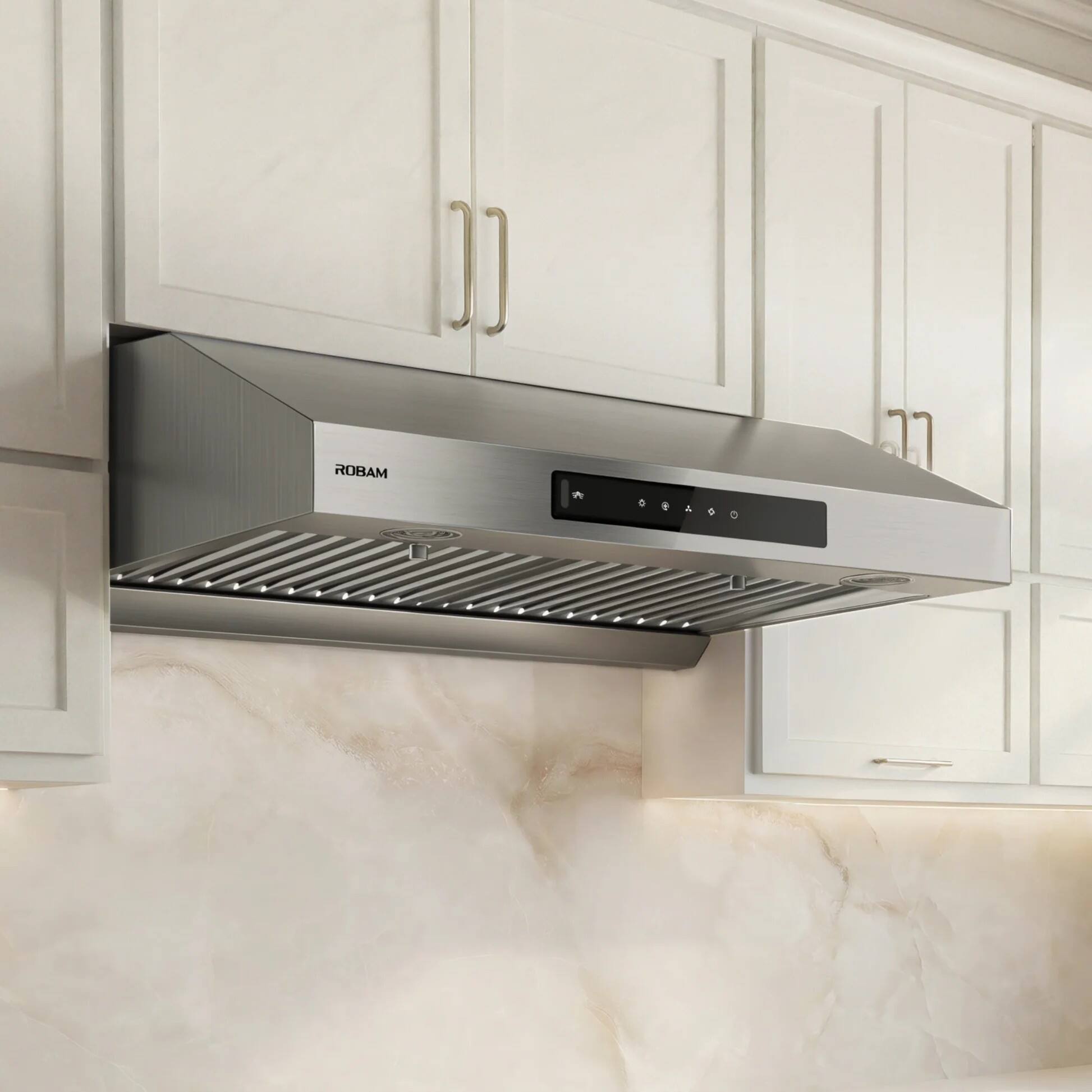 Alt View 1. Robam - ROBAM 1000 CFM Stainless Steel Under Cabinet Range Hood with 30 Inch,Dual BLDC Motor, Gesture Control,9-speed Airflow - Stainless steel.