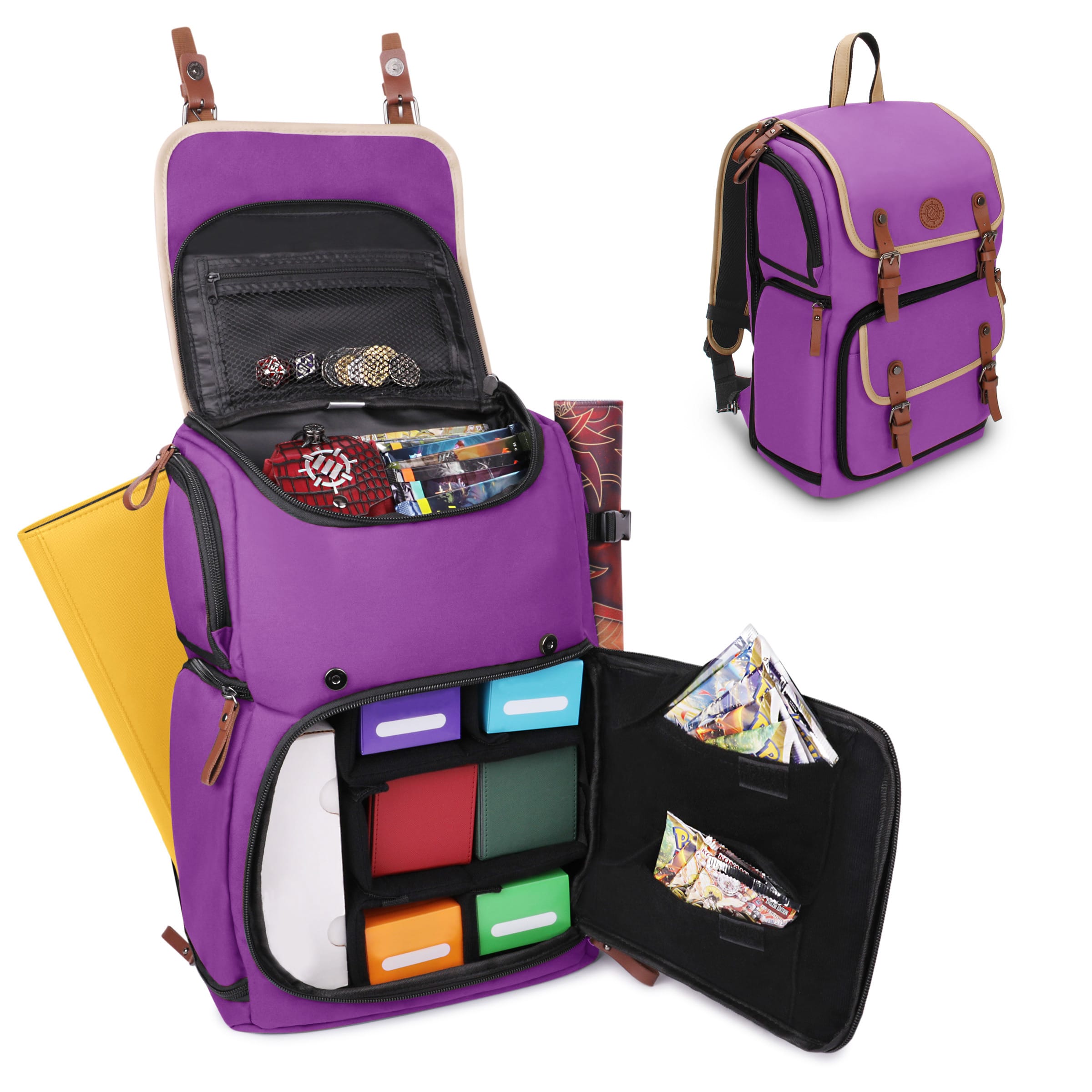 Photos - Backpack Enhance  Full-Size Trading Card Storage Box  for Playing Card Case - Full Size - Purple 