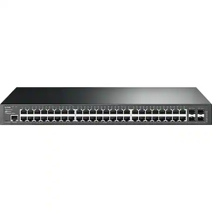 Front. TP-Link - TP-Link TL-SG3452P - JetStream 48 Port Gigabit L2+ Managed PoE Switch - 48 PoE+ Port @384W, 4 x SFP Slots - PoE Auto - Unknown.