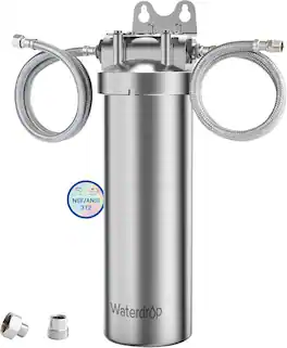 Waterdrop - AS08 Stainless Steel Under Sink Water Filter System, 1 Years Lifetime Under Sink Water Filter - Silver