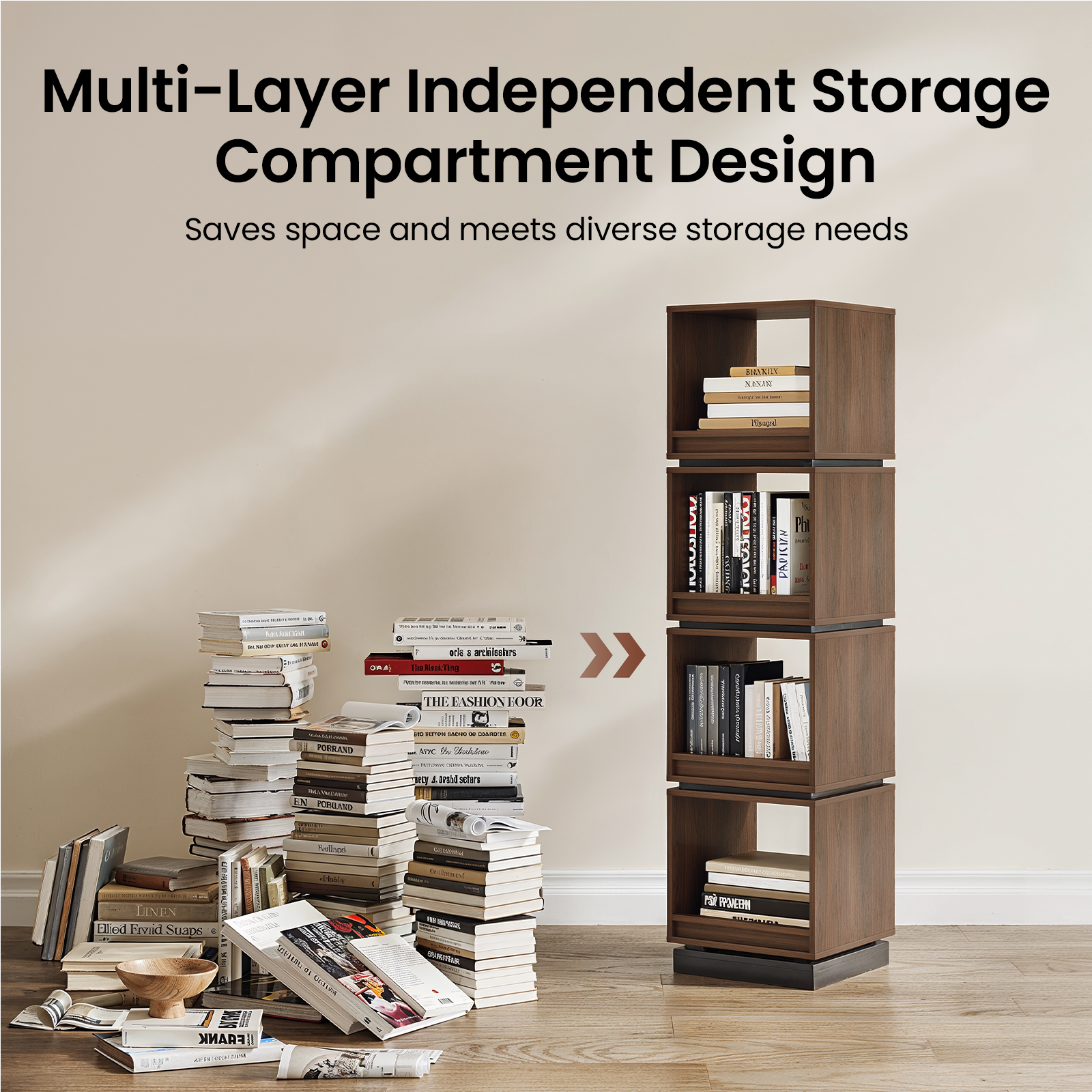 Multi-Layer Independent Storage Compartment Design  
Saves space and meets diverse storage needs