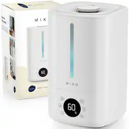 Miko - Myst 4.5L Cool Mist Humidifier with Auto Humidity Control, Remote & Aromatherapy - White