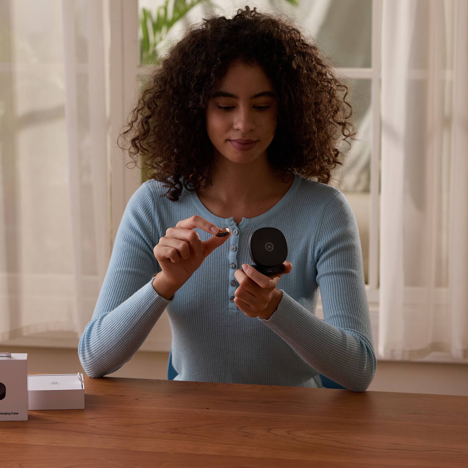 Alt View 1. RINGCONN - Gen 3 Smart Ring, Vascular Health Insights, Vibration Alerts, Sleep Apnea Monitoring, Charging Case - Brushed Rose Gold.