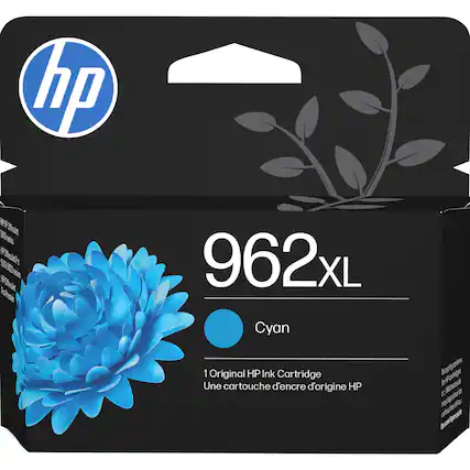 hp 962XL Cyan 1 Original HP Ink Cartridge Une cartouche d'encre d'origine HP