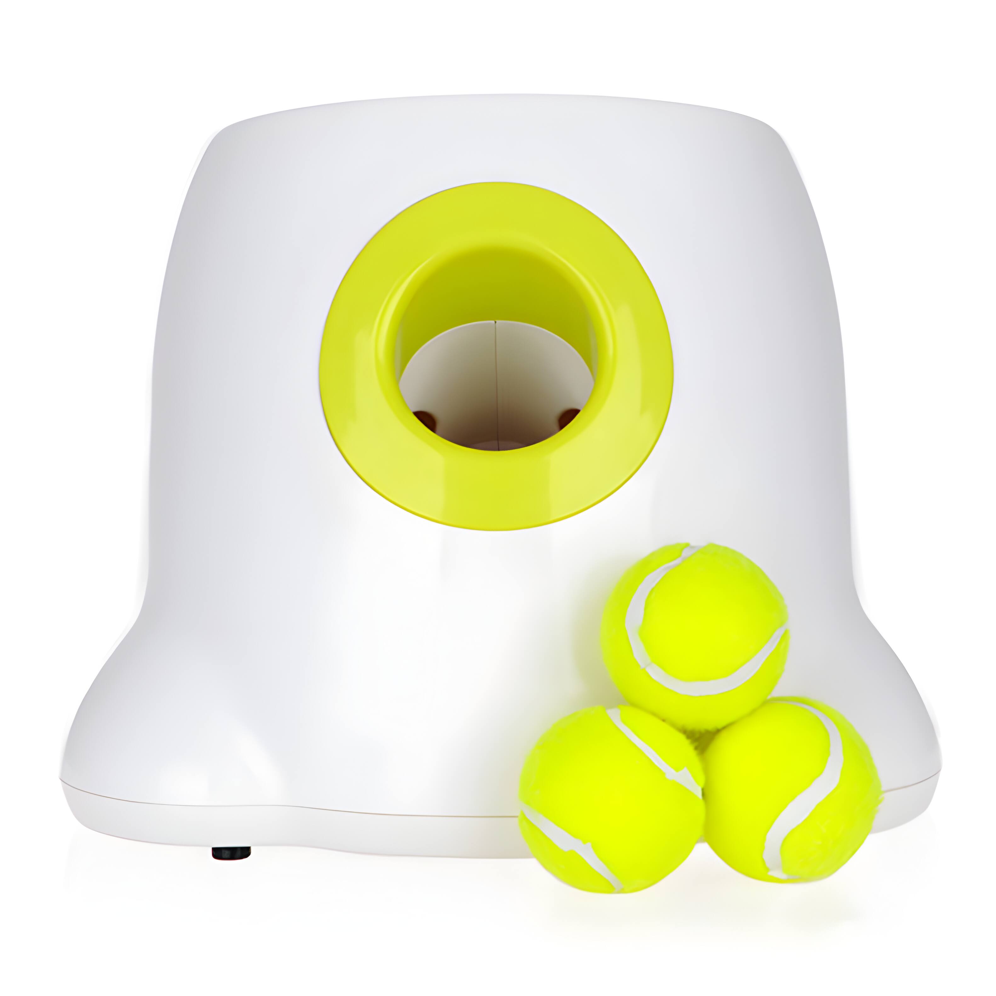 Front. Cluzine - Automatic Dog Ball Launcher, 3-Level Distance Adjustable with 3 Balls for Small/Medium Dogs - Multicolor.
