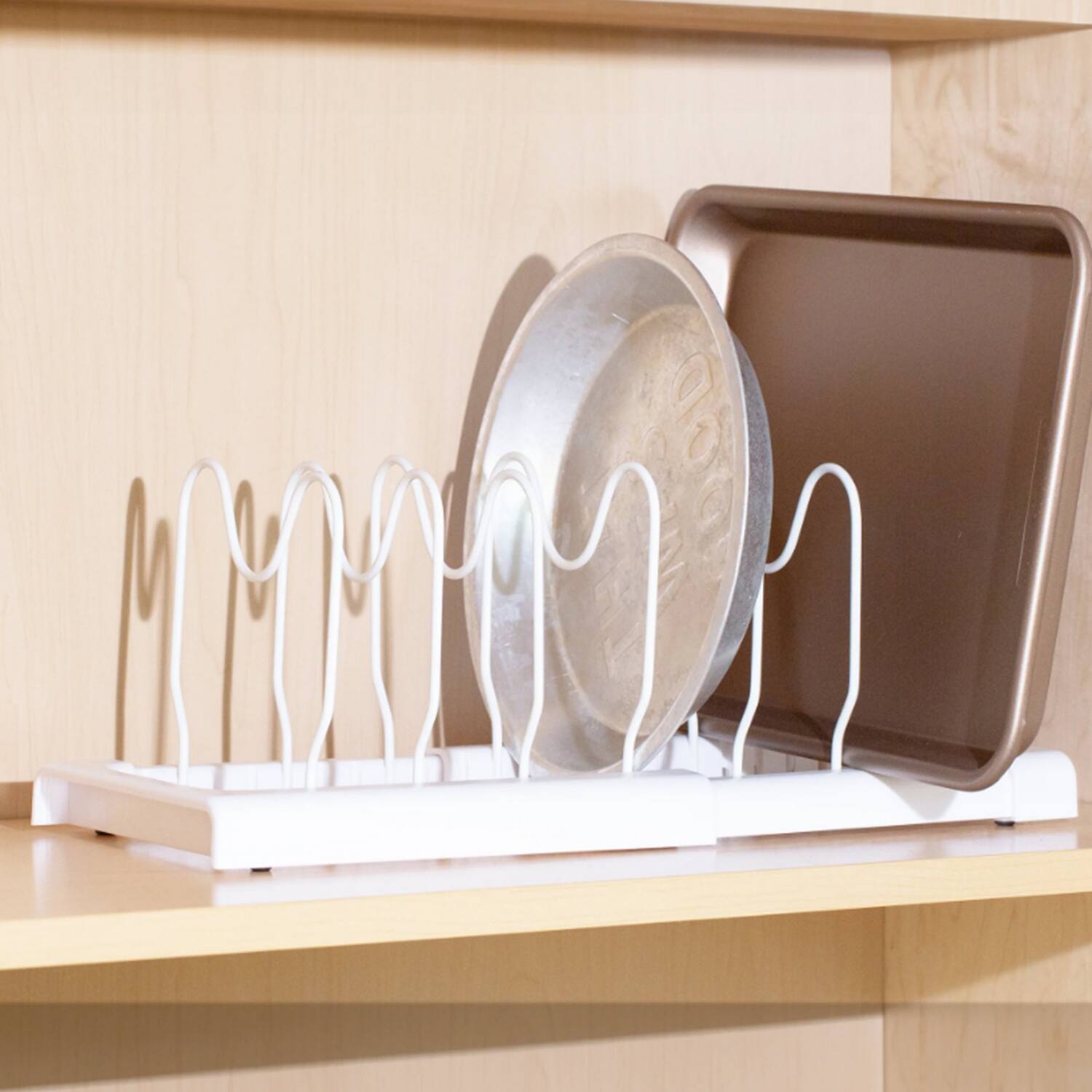 Back. Better Houseware - Adjustable Cookware Rack White-Coated Steel - White.