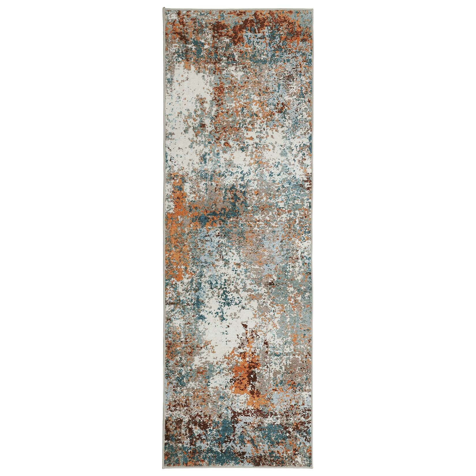 Front. GARVEE - GARVEE Modern Abstract Area Rug Machine Washable Non Slip Stain Resistant Mat for Living Spaces - Multicolor.