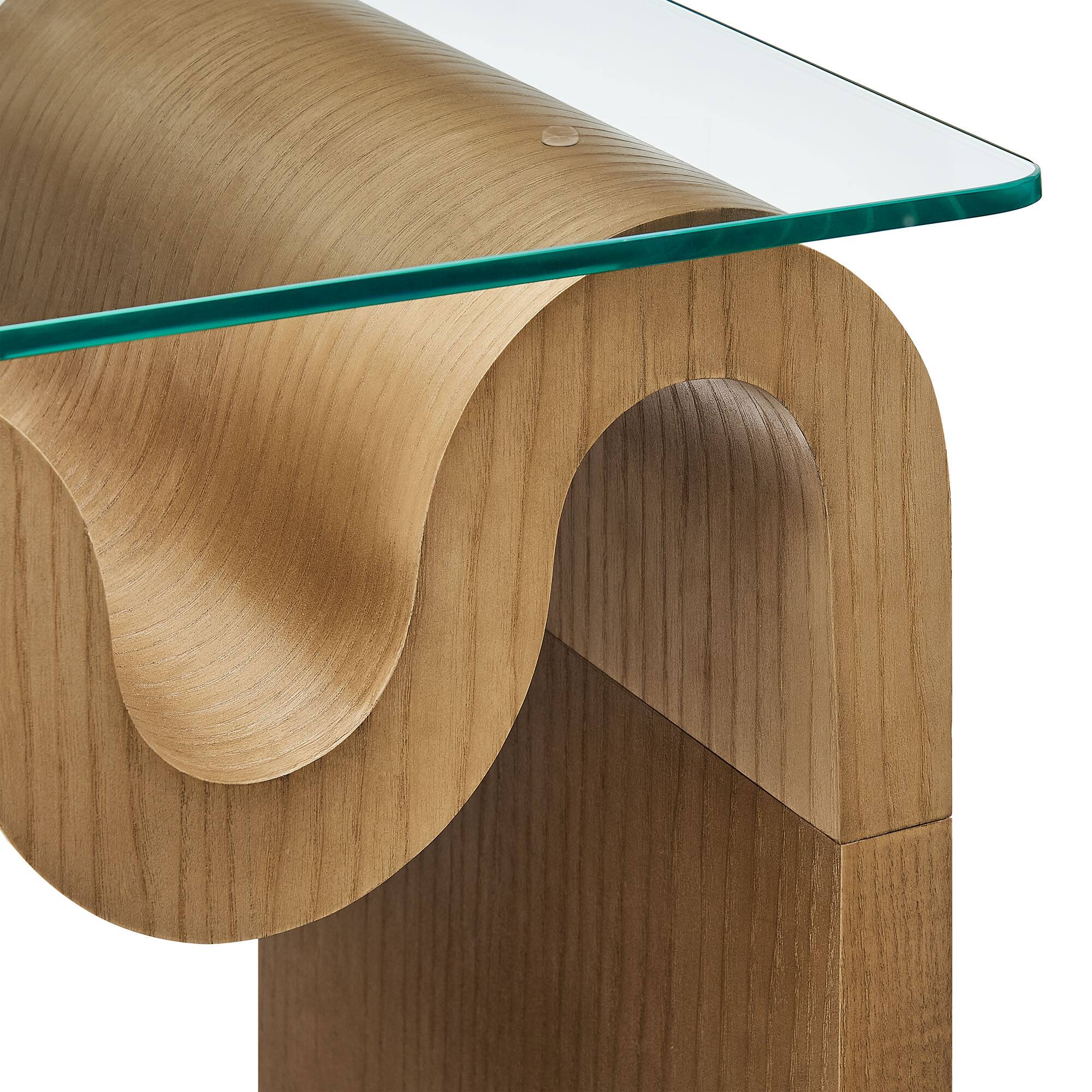 Alt View 5. Modway - Ondine Glass Top Side Table by Modway - Natural.