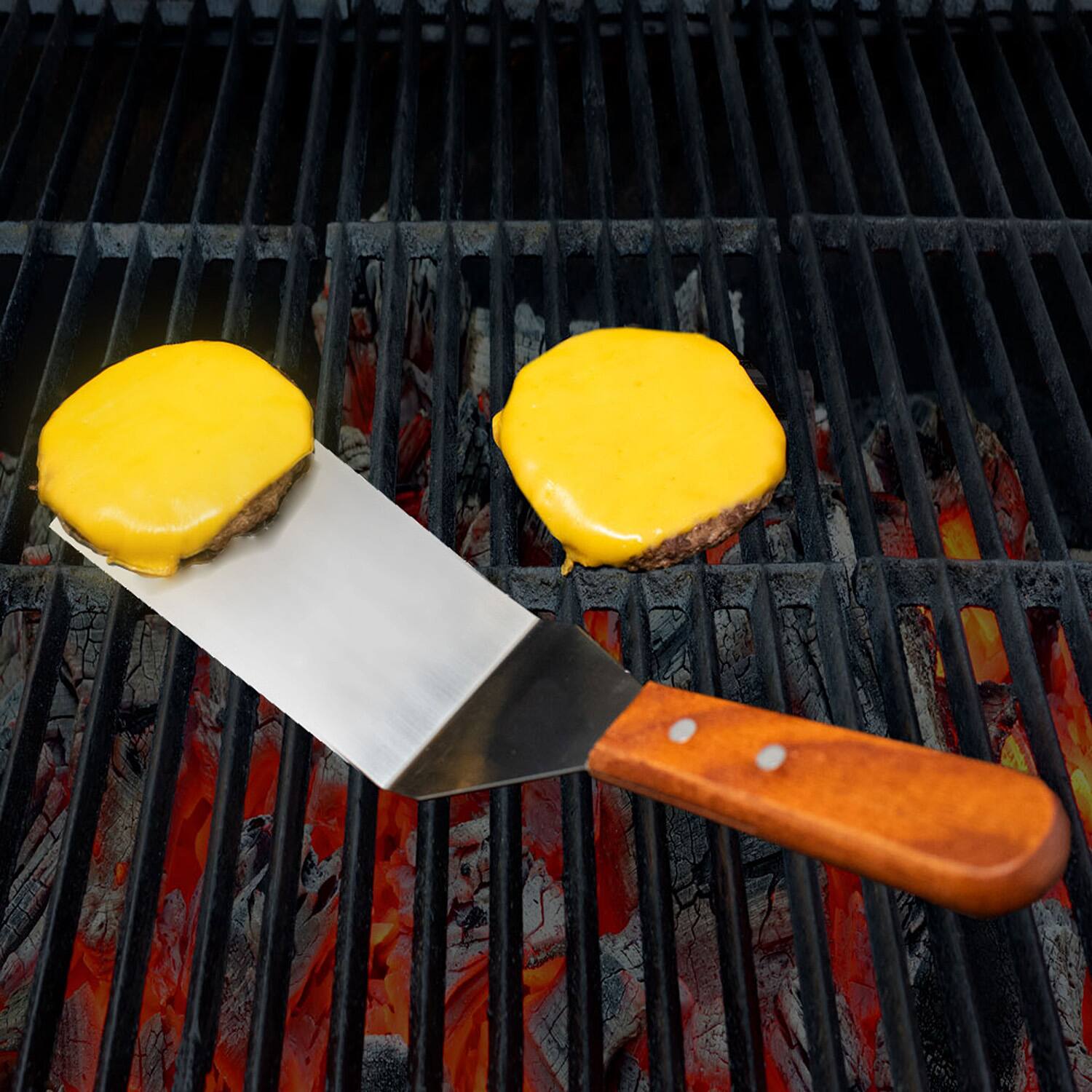 Alt View 3. Norpro - Stainless Steel Scraper Spatula with Mahogany Handle, 12-Inch - Silver.