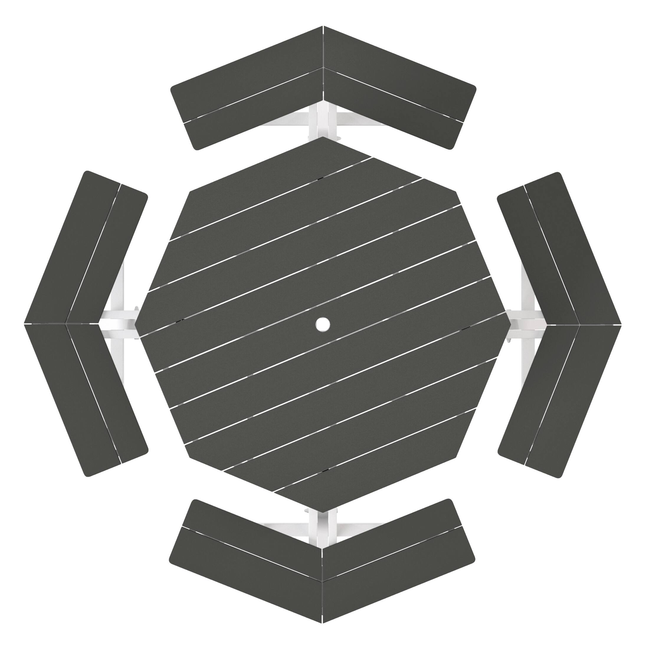 Back. WestinTrends - WestinTrends Greenville Outdoor 48" HDPE 8-Person Patio Octagon Picnic Table - Gray.