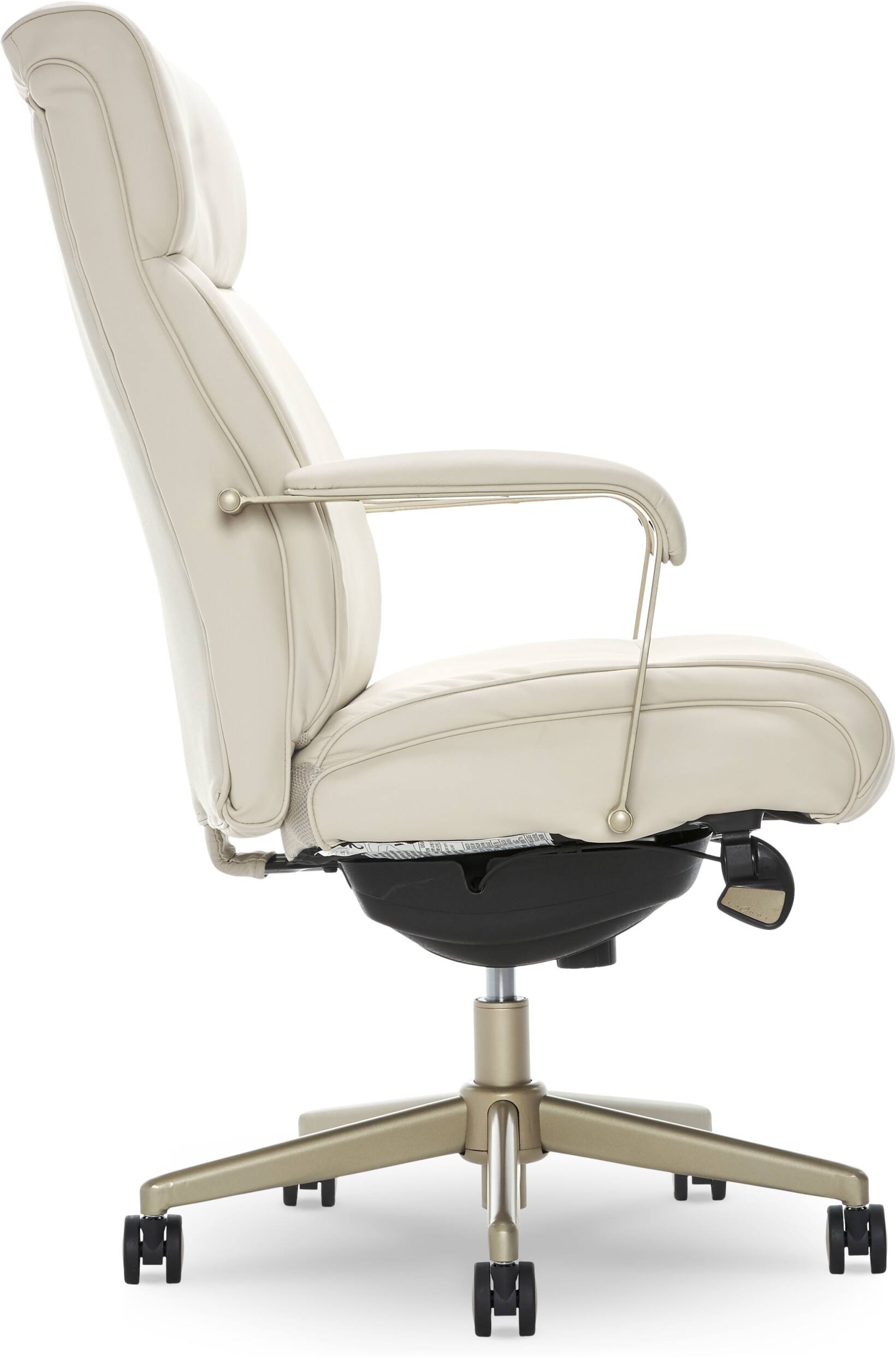 Alt View 18. La-Z-Boy - Modern Melrose Executive Office Chair with Brass Finish - Ivory.