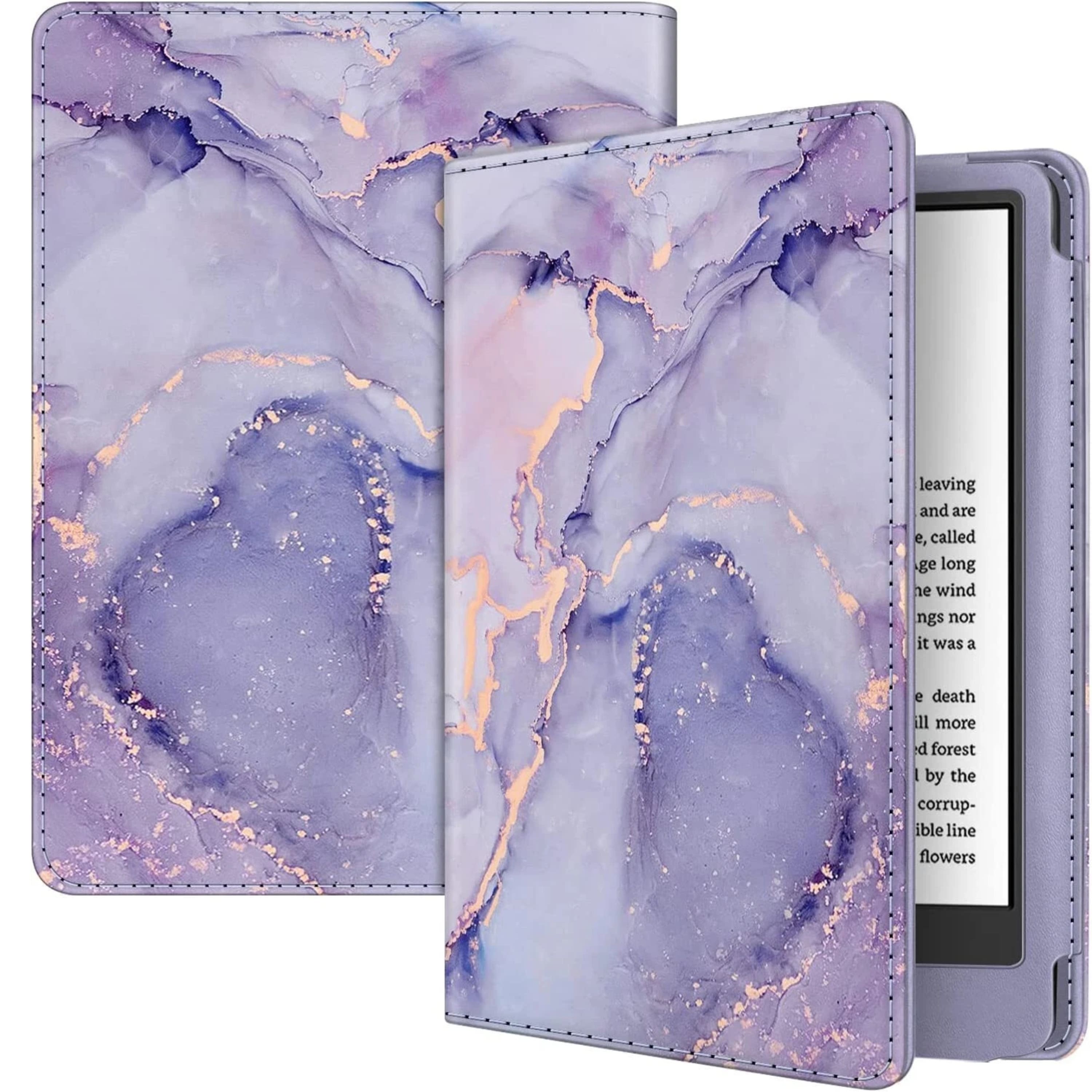 Kitcheniva - Stand Folio Case For All New Kindle 6 Inch 2024 And 2022 Release - Lilac Marble