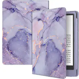 Kitcheniva - Stand Folio Case For All New Kindle 6 Inch 2024 And 2022 Release - Lilac Marble