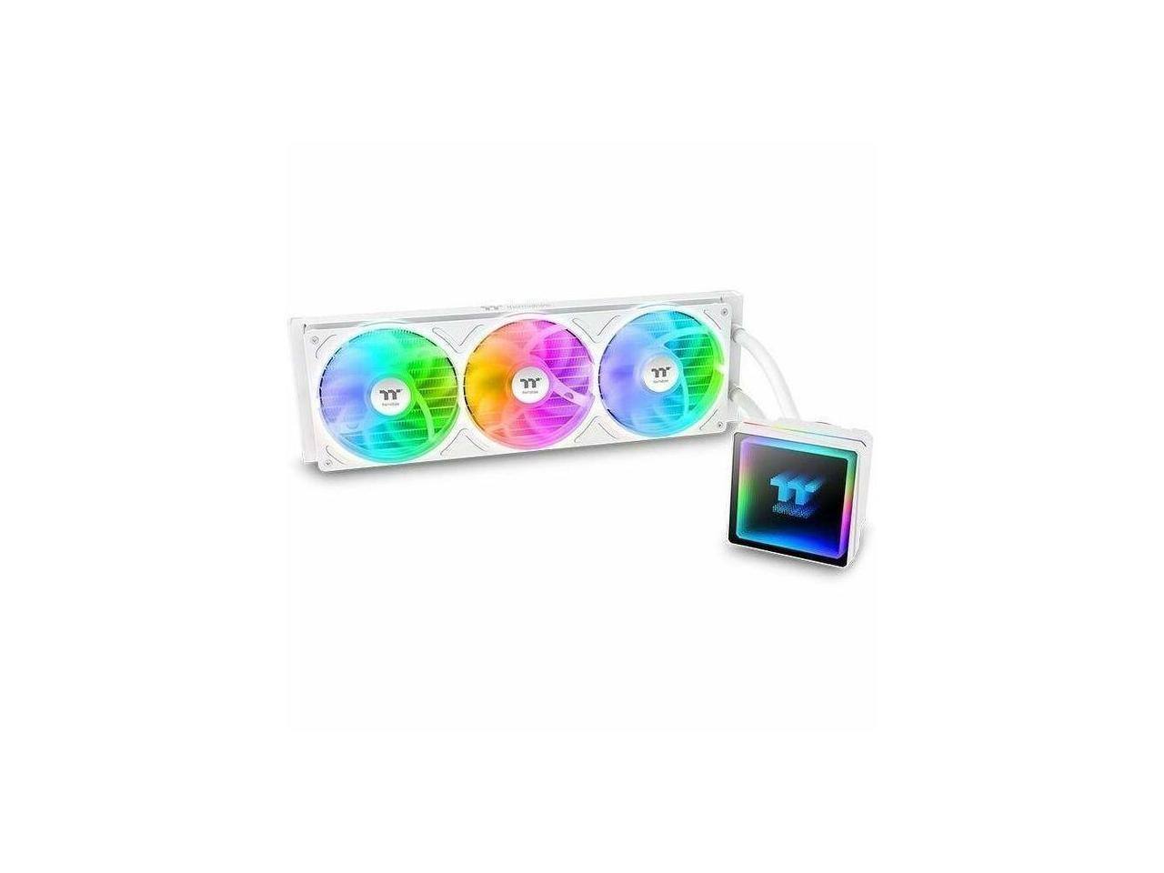Alt View 1. Thermaltake - Thermaltake TH360 V3 ARGB CPU Cooler, 360mm Radiator, ARGB Fan, Rotatable Pump, Snow CL-W468-PL12SW-A - Snow.