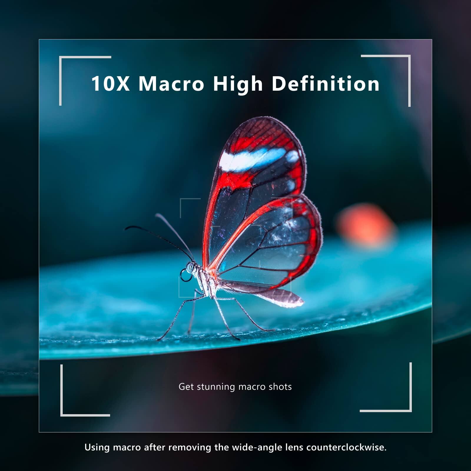 10X Macro High Definition

Get stunning macro shots

Using macro after removing the wide-angle lens counterclockwise.