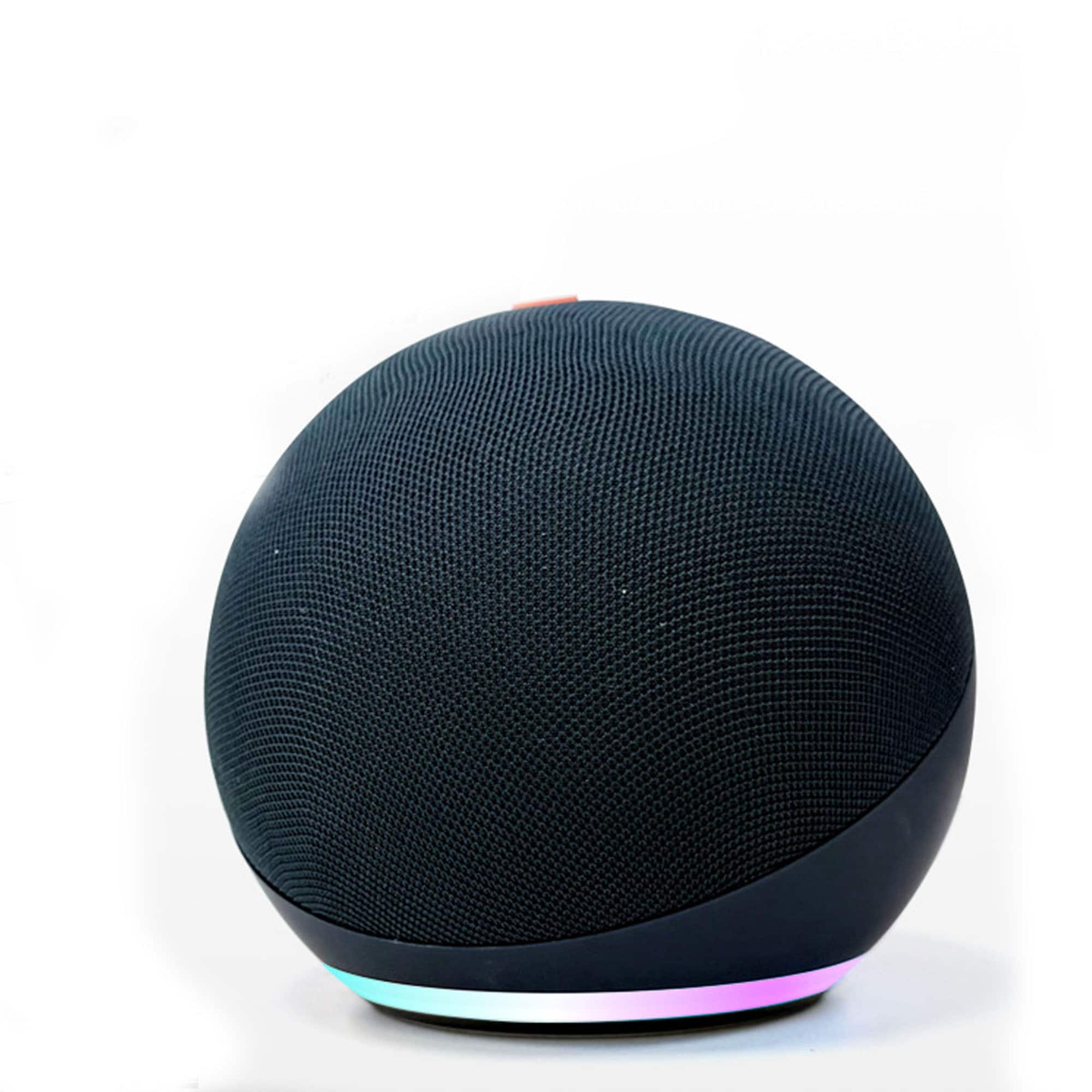 YONWAY - Spherical Smart Bluetooth Speaker, Subwoofer Wireless Speaker, Card-insertion Outdoor Small Speaker with Colorful Lights - Blue