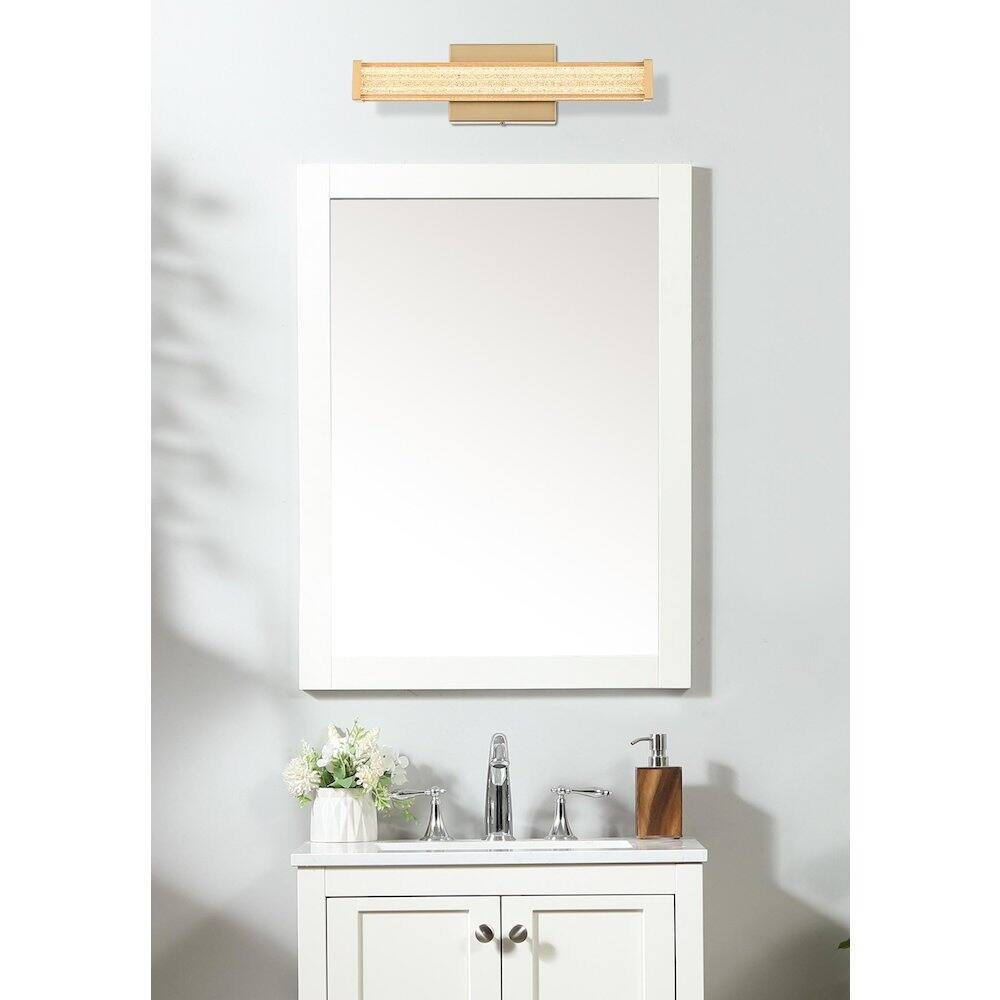 Alt View 5. Living District - Jaxx 16 Inch Led Wall Sconce In Satin Gold - Satin Gold.