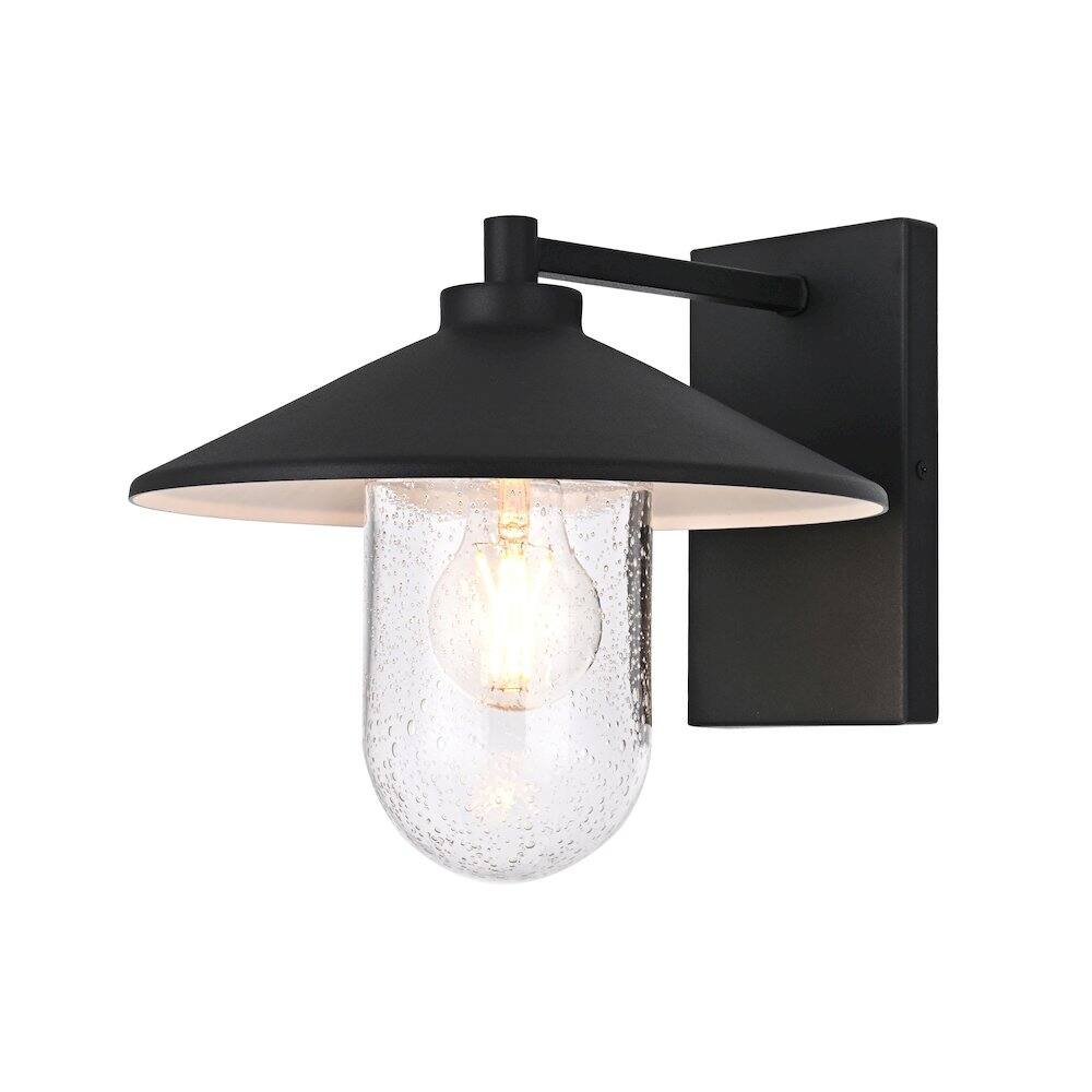 Left. Elegant Lighting - Scott 10 Inch Outdoor Wall Sconce In Black - Black.