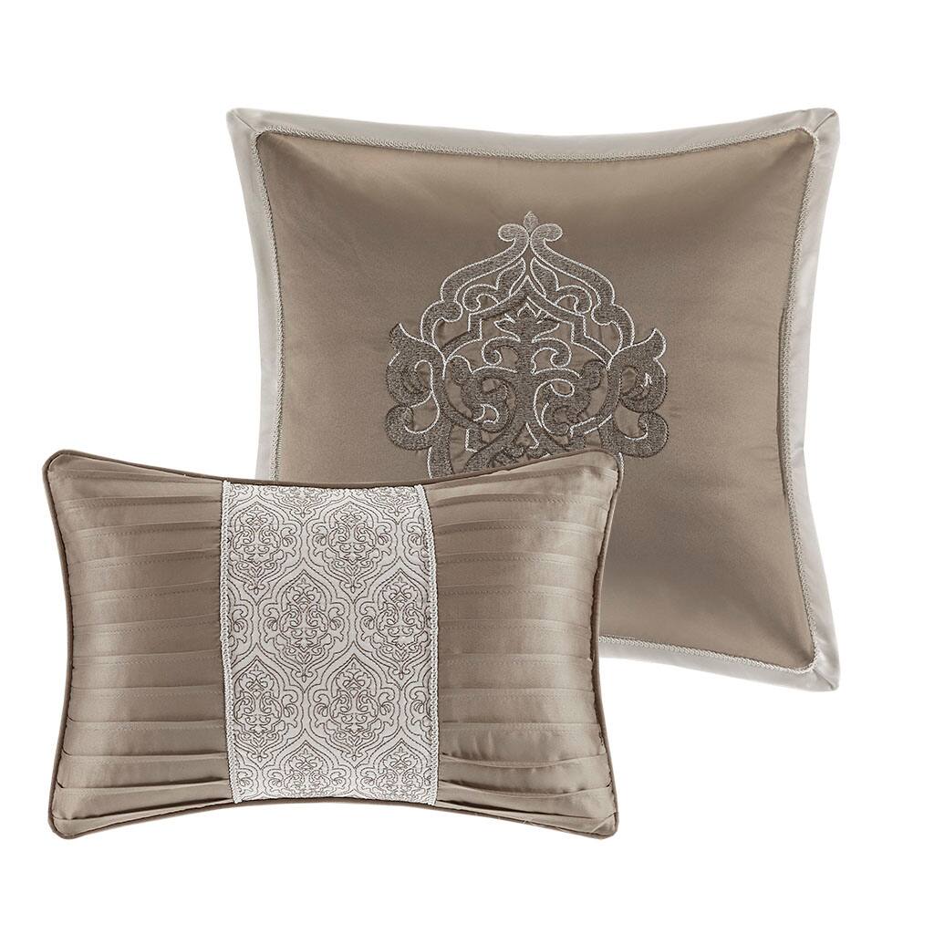 Alt View 3. Gracie Mills - Gracie Mills Pineda Luxurious 8-Piece Jacquard Comforter Set - Tan/Ivory.