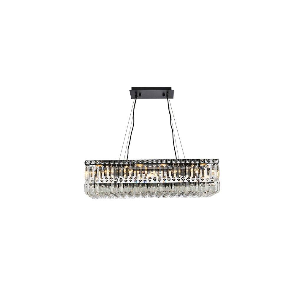 Alt View 4. Elegant Lighting - Maxime 28 Inch Black Chandelier - Black And Clear.