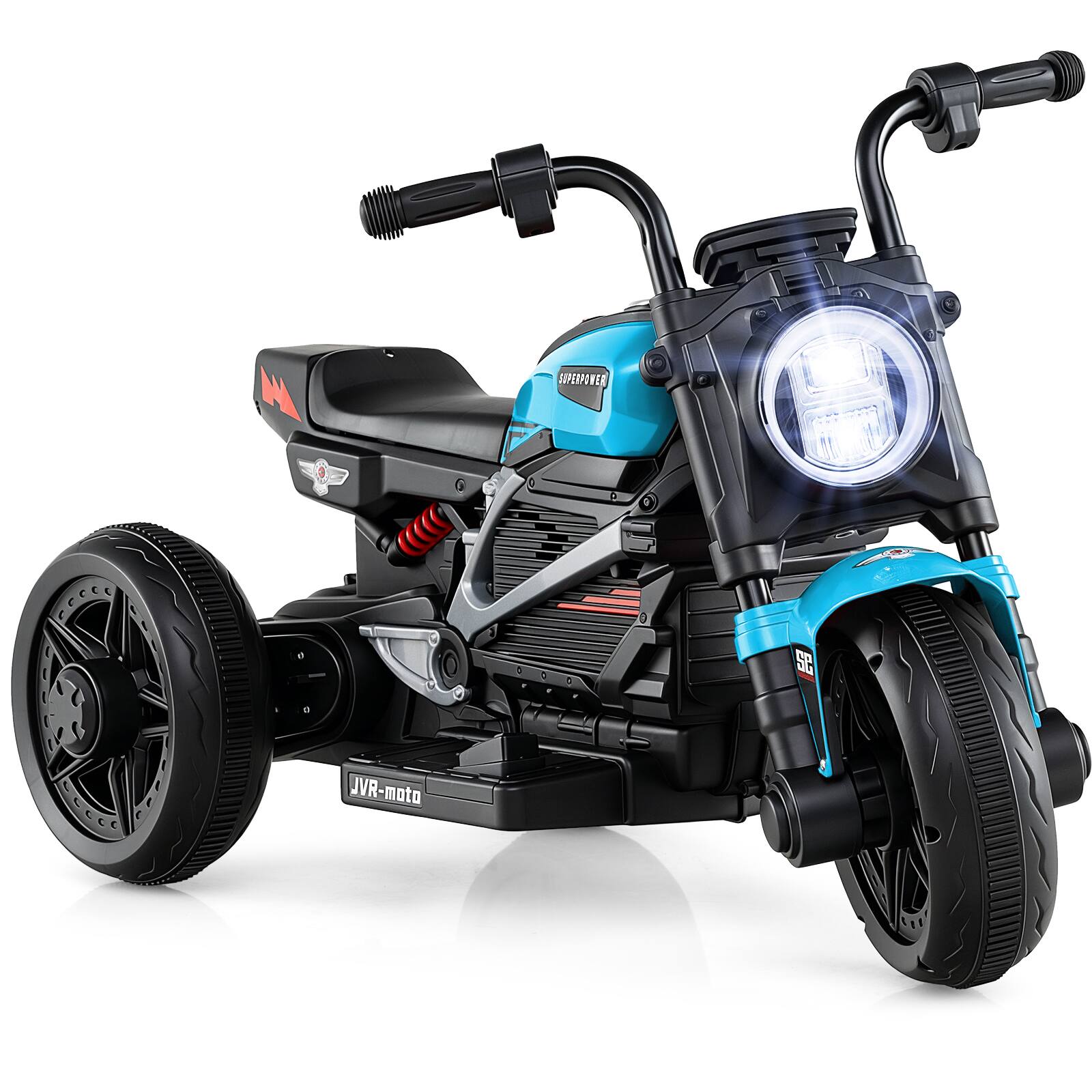 Gymax - 6V Kids Motorcycle w/Song Story LED Headlights Accelerator Pedal & 3 Wheels - Blue price history on PriceWatchPro