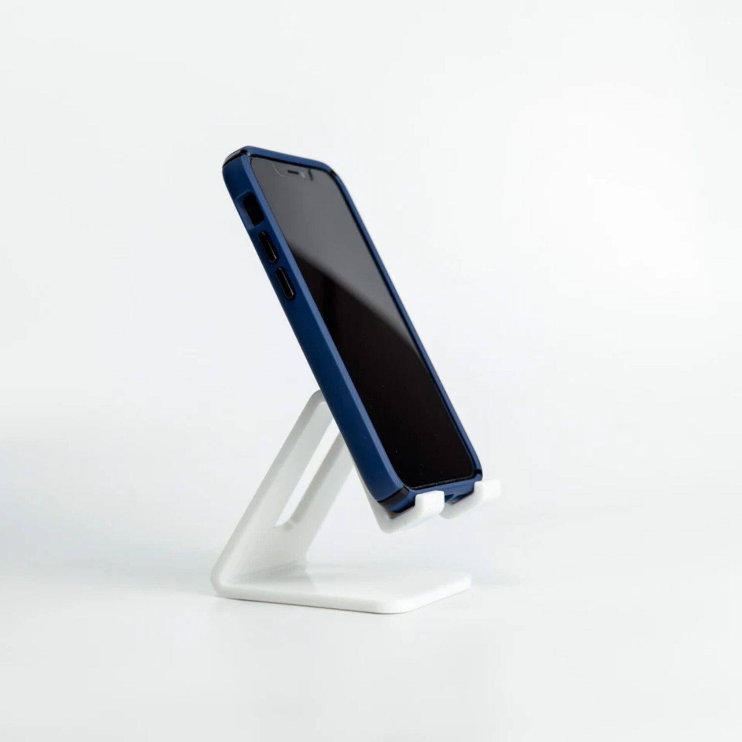 Angle. Stock Preferred - Cell Phone Desktop Stand – Universal Smartphone Holder - White.