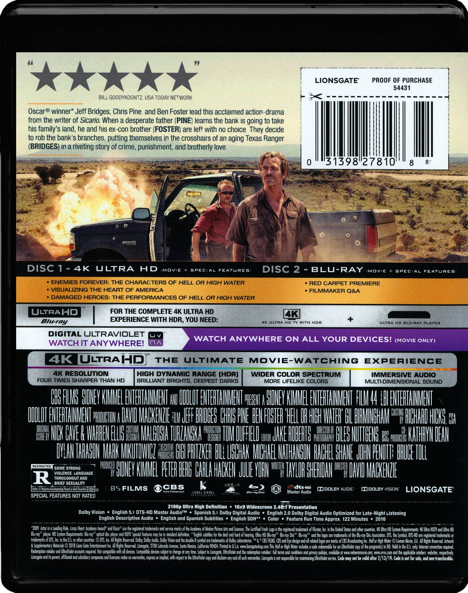 Alt View 1. Hell or High Water   - 4K Blu-Ray.