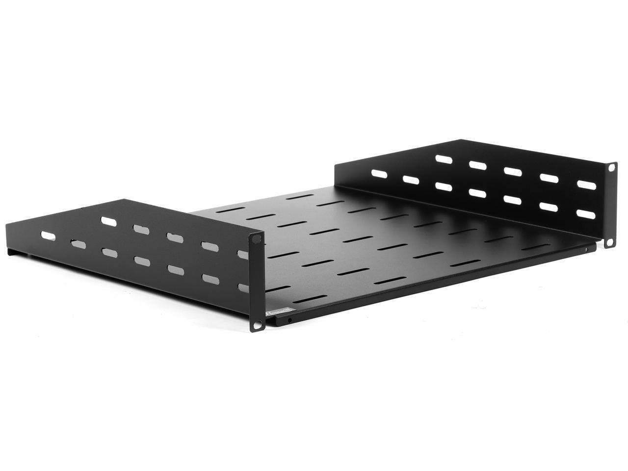 Alt View 2. Rosewill - Rosewill 2U 19-Inch Universal Vented Rack Mount Cantilever Server Cabinet Shelf 16-Inches Deep Black-RSA-2USHF00 - Black.