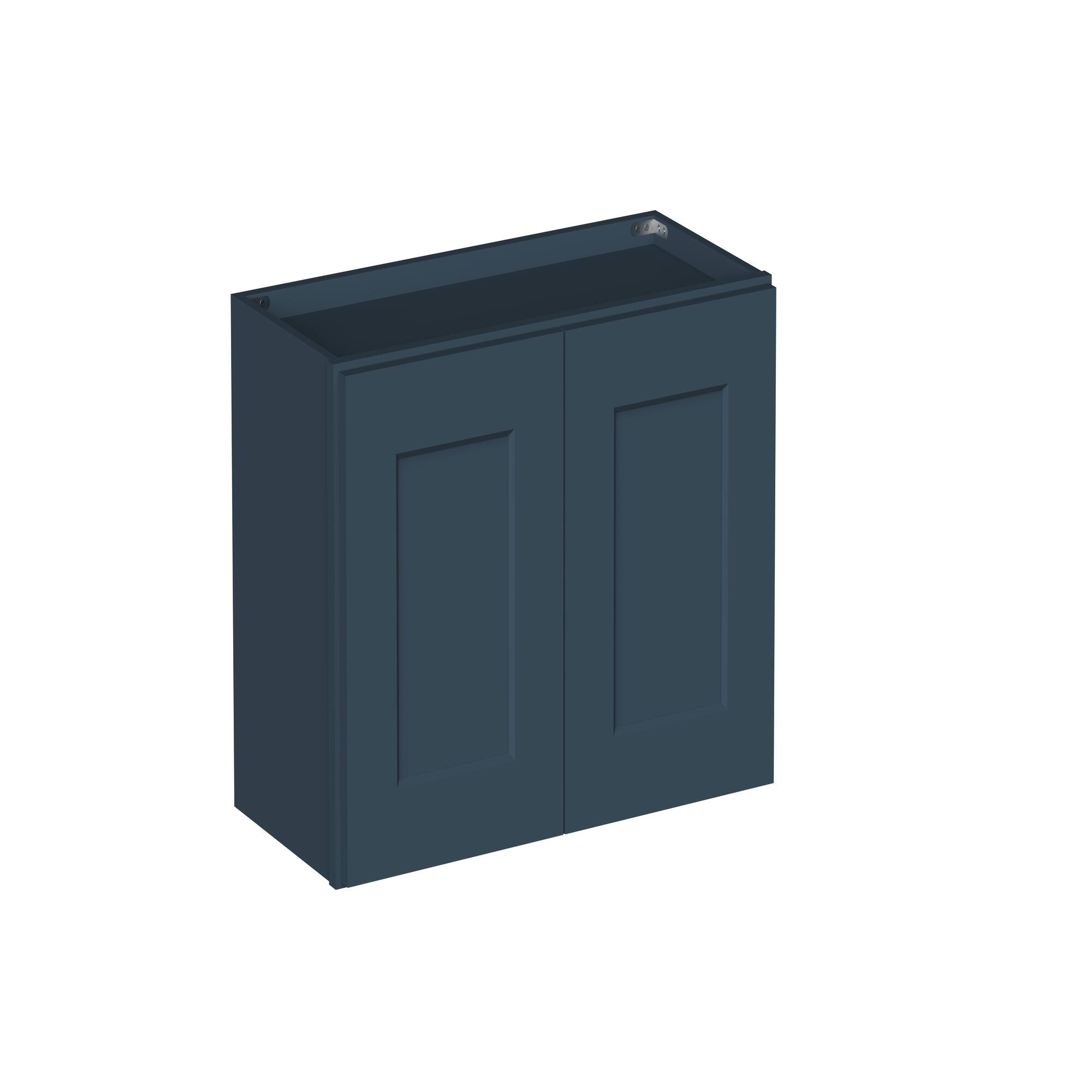 Angle. Boyel Living - 27-in W x 18-in H x 12-in D Shaker RTA Kitchen Wall Cabinet with Soft-Close - Charcoal Blue.