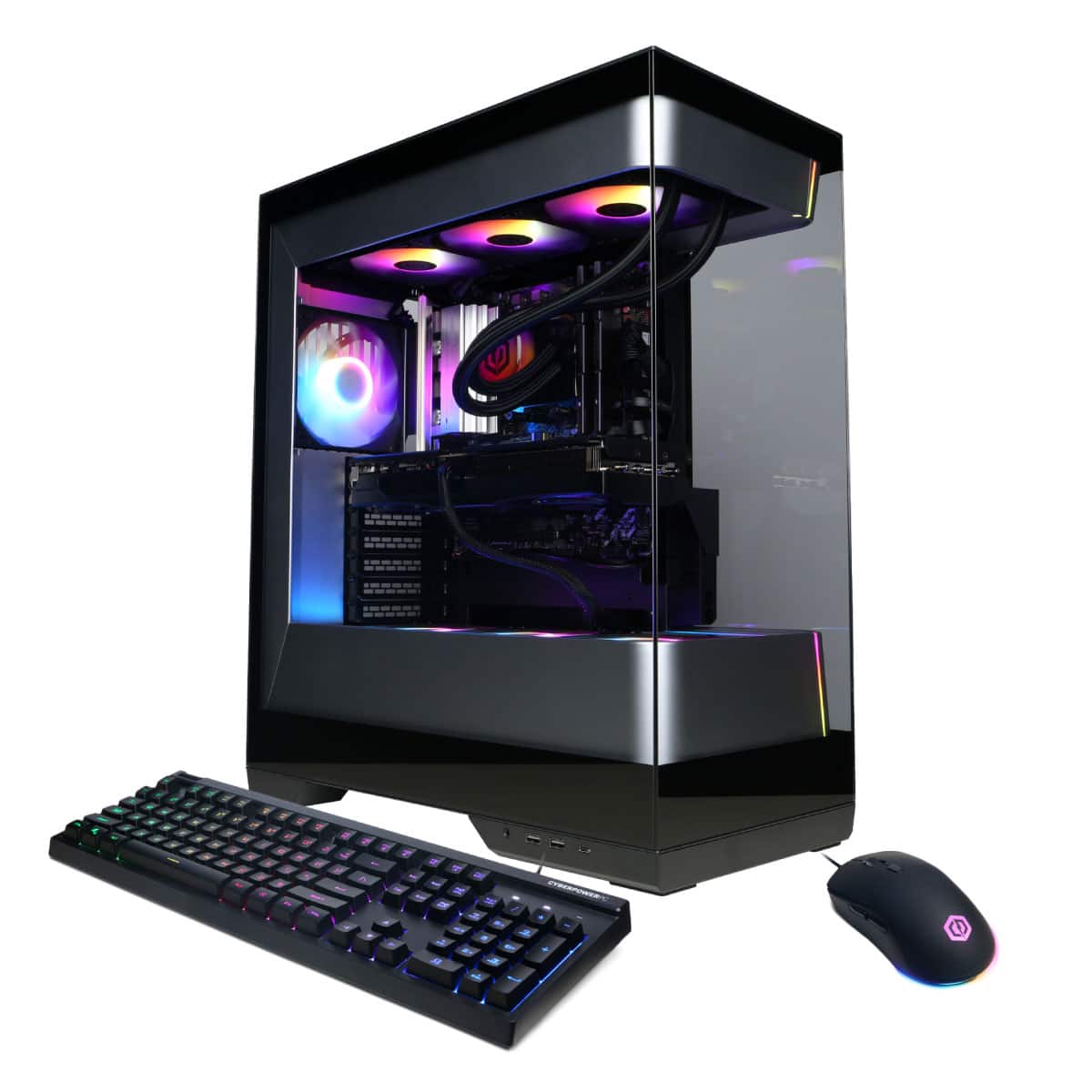 Front. CyberPowerPC - Gaming Desktop - AMD Ryzen 7 9800X3D - NVIDIA GeForce RTX 5070 12GB - 32GB DDR5 - 2TB PCIe 4.0 SSD Storage - Black.