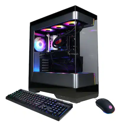 Front. CyberPowerPC - Gaming Desktop - AMD Ryzen 7 9800X3D - NVIDIA GeForce RTX 5070 12GB - 32GB DDR5 - 2TB PCIe 4.0 SSD Storage - Black.