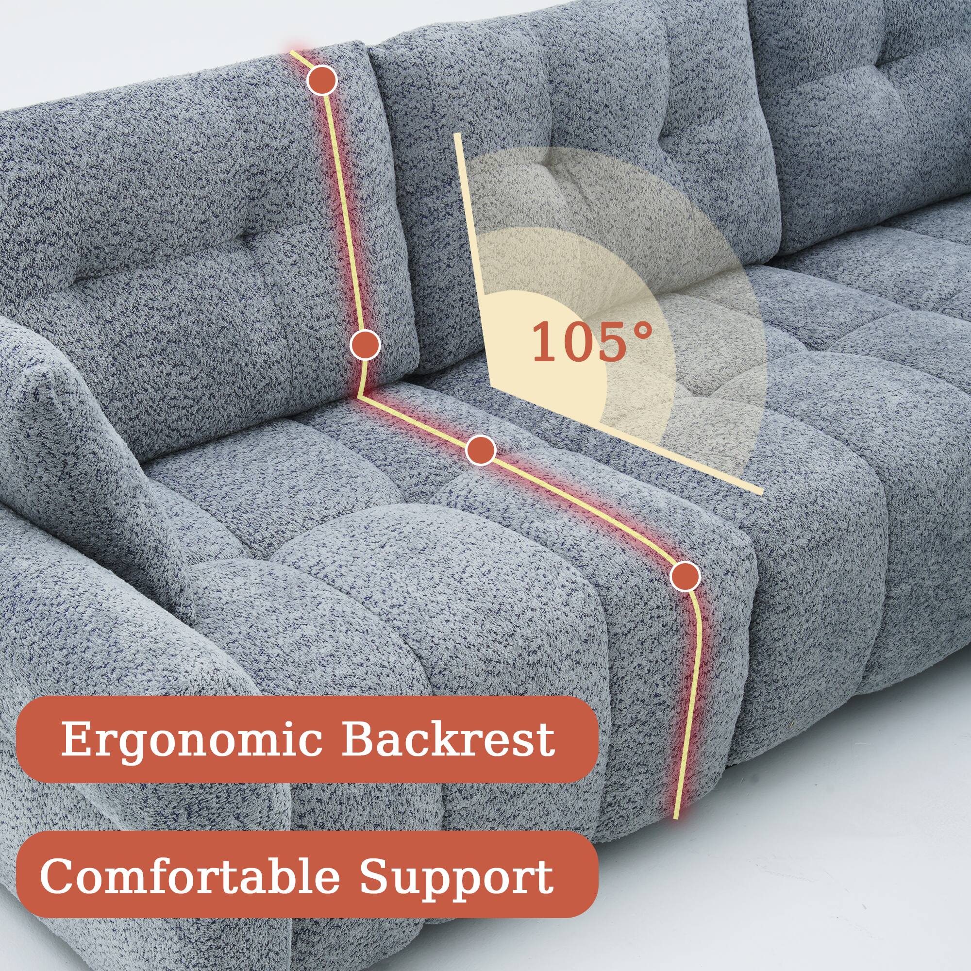 105°

Ergonomic Backrest

Comfortable Support