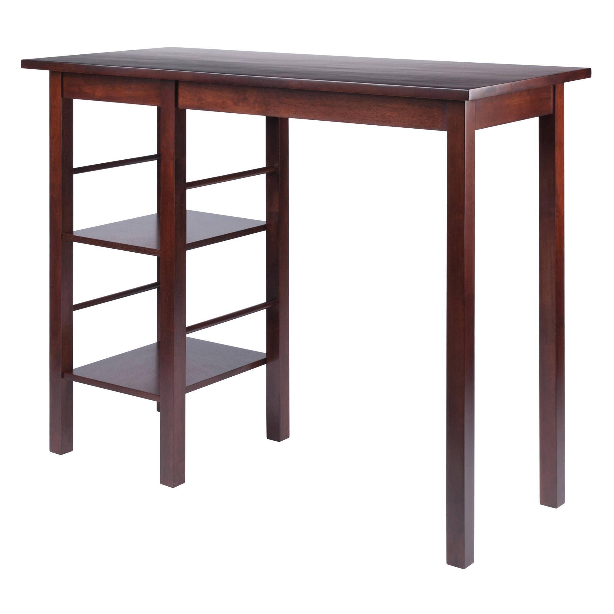 Alt View 5. Winsome Wood - Egan Breakfast Kitchen Island with Shelves - Walnut.