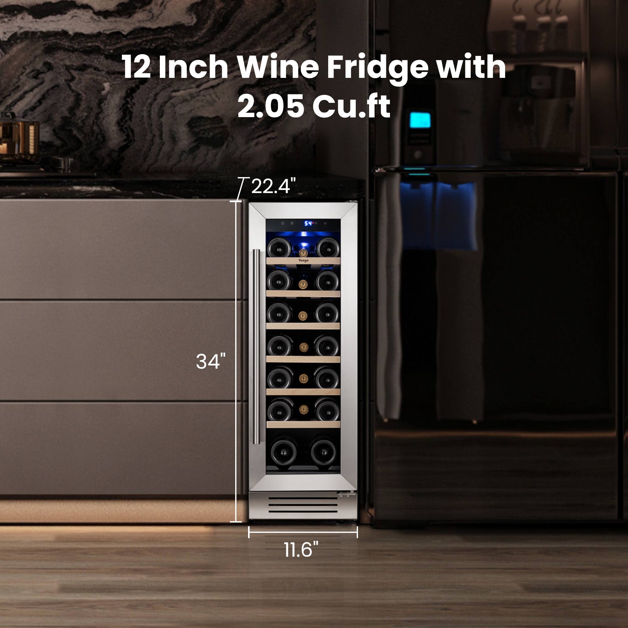 Chb 12 Inch Wine Fridge with 2.05 Cu.ft  
22.4" x 34" x 11.6"