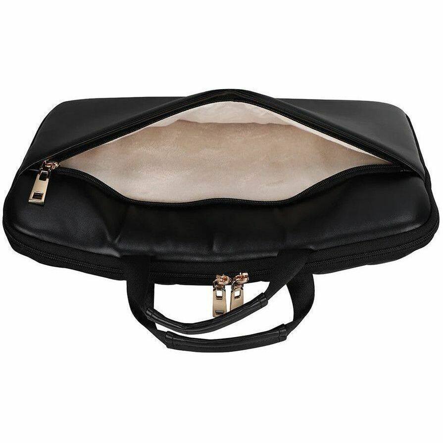 Alt View 1. ECO STYLE - Sandy Lisa Capri Carrying Case (Sleeve) for 14" Notebook - Black - Scratch Resistant - Chevron Printed - Handle - 10.4" - Black.