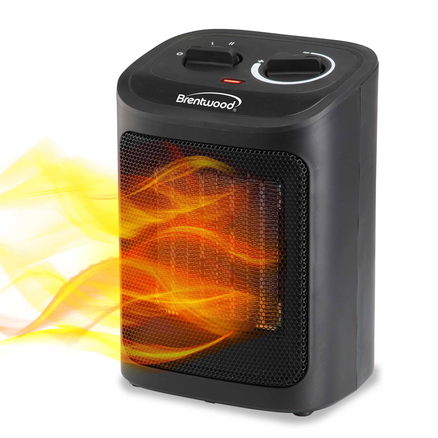 Left. Brentwood - 1500W Portable Ceramic Space Heater and Fan, Model H-C1603BK - Black.
