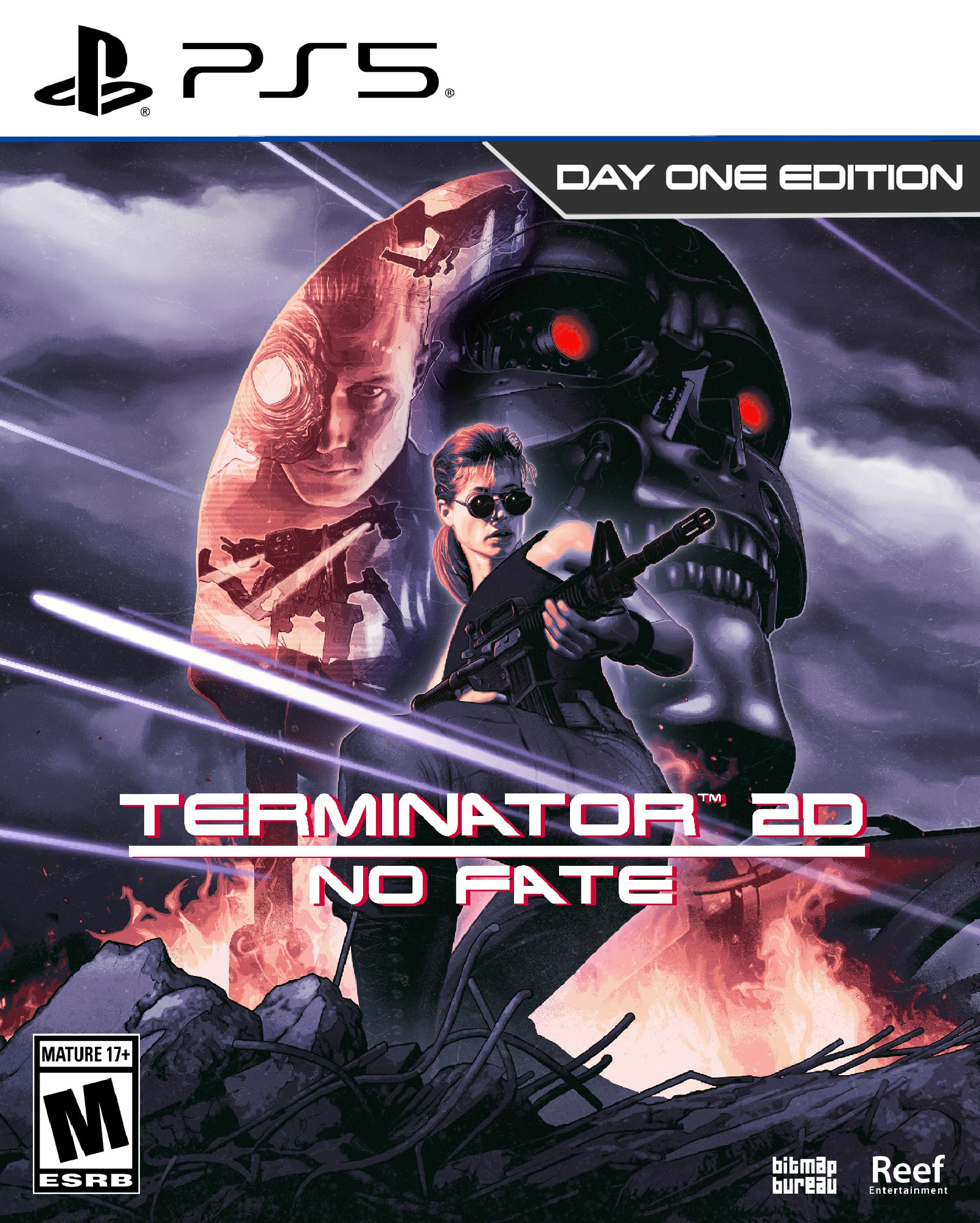 C PS5 DAY ONE EDITION TM TERMINATOR 2D NO FATE MATURE 17+ M ESRB bibmap Reef bureau Entertainment