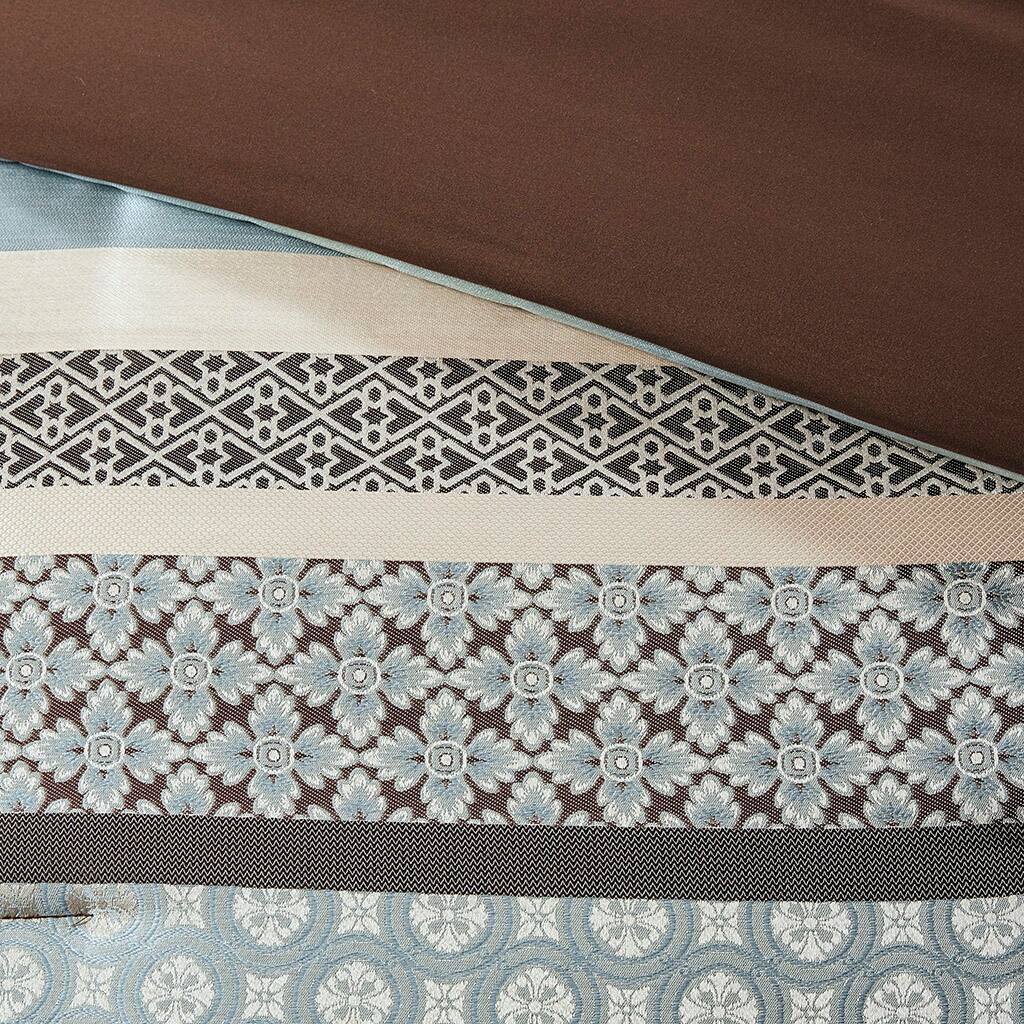 Alt View 5. Gracie Mills - Gracie Mills Irmgard 7-Piece Geometric and Damask Comforter Set - Blue.