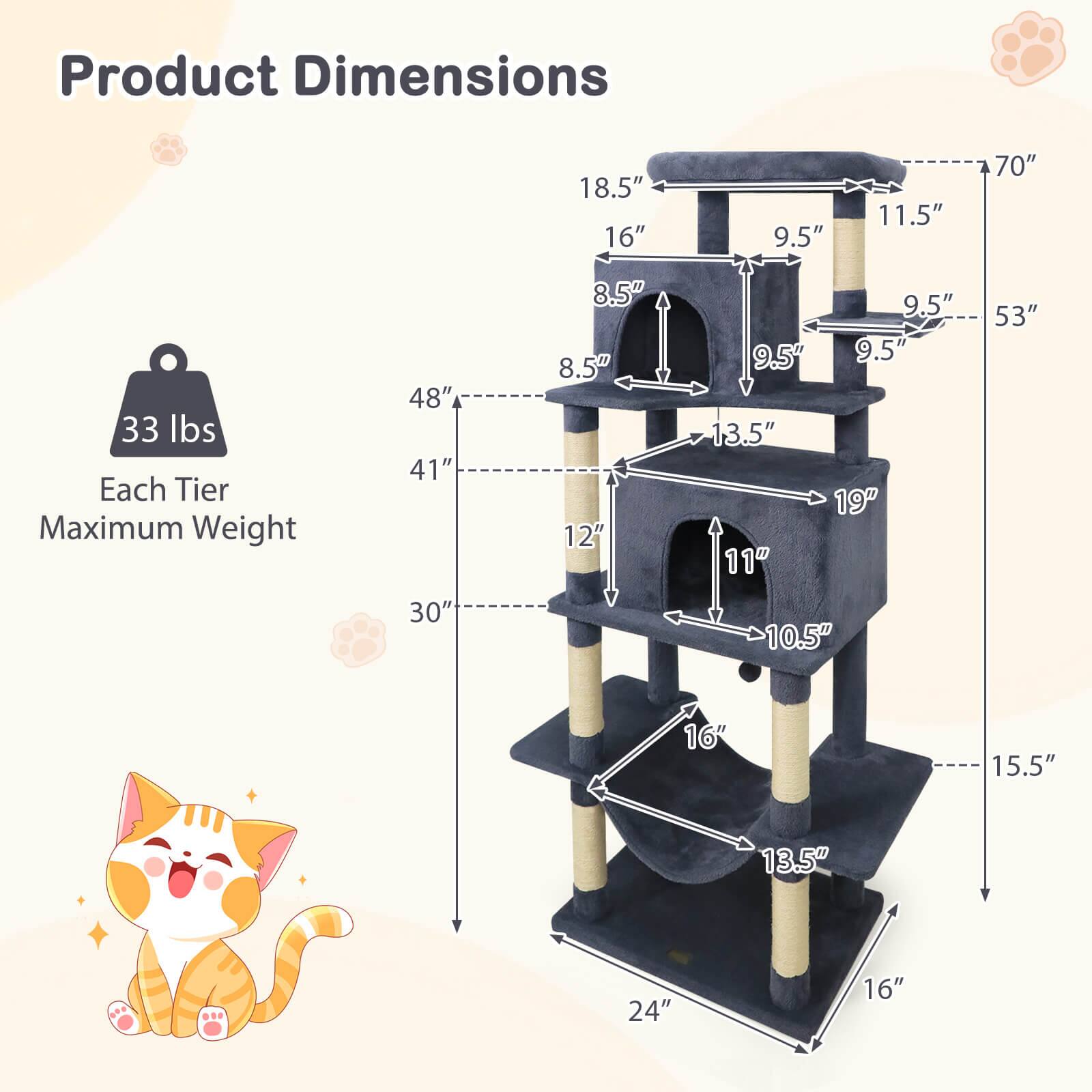 Product Dimensions
18.5" 16"
9.5"
11.5"
70"
33 lbs Each Tier Maximum Weight
48" 41"
8.5" 8.5" 12"
9.5' 13.5" 11"
9.5" 9.5" 19"
53"
30"
10.5"
16"
15.5"
13.5"
24"
16"