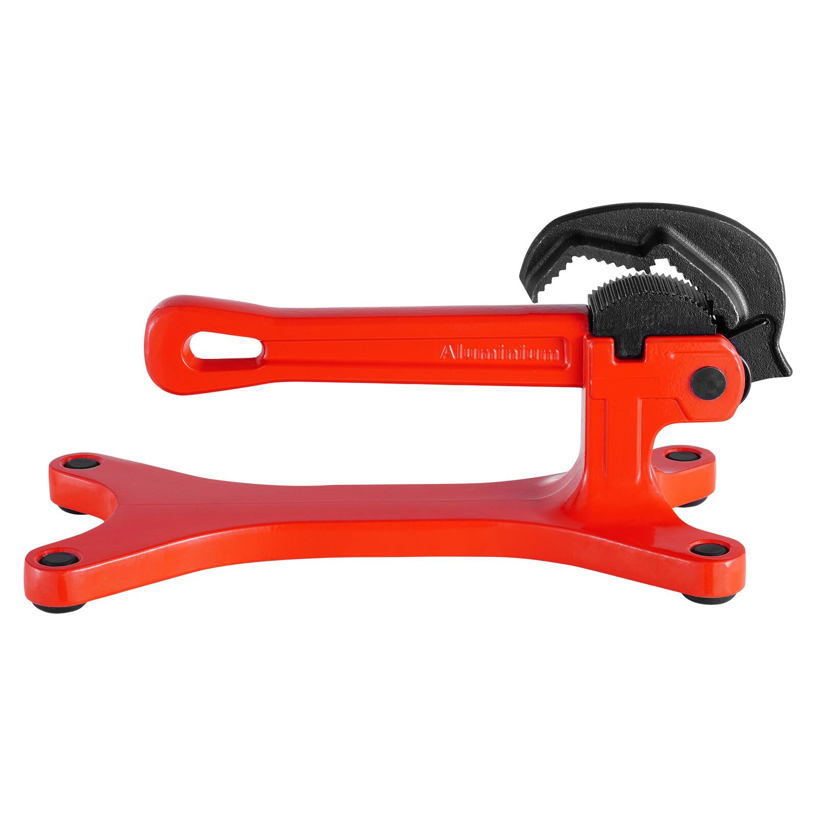 Alt View 5. VEVOR - Portable Pipe Vise, Lightweight Aluminum Pipe Vise with 1/8" to 1-1/2"  Clamping Capacity, Ideal for Onsite Plumbing - Red.